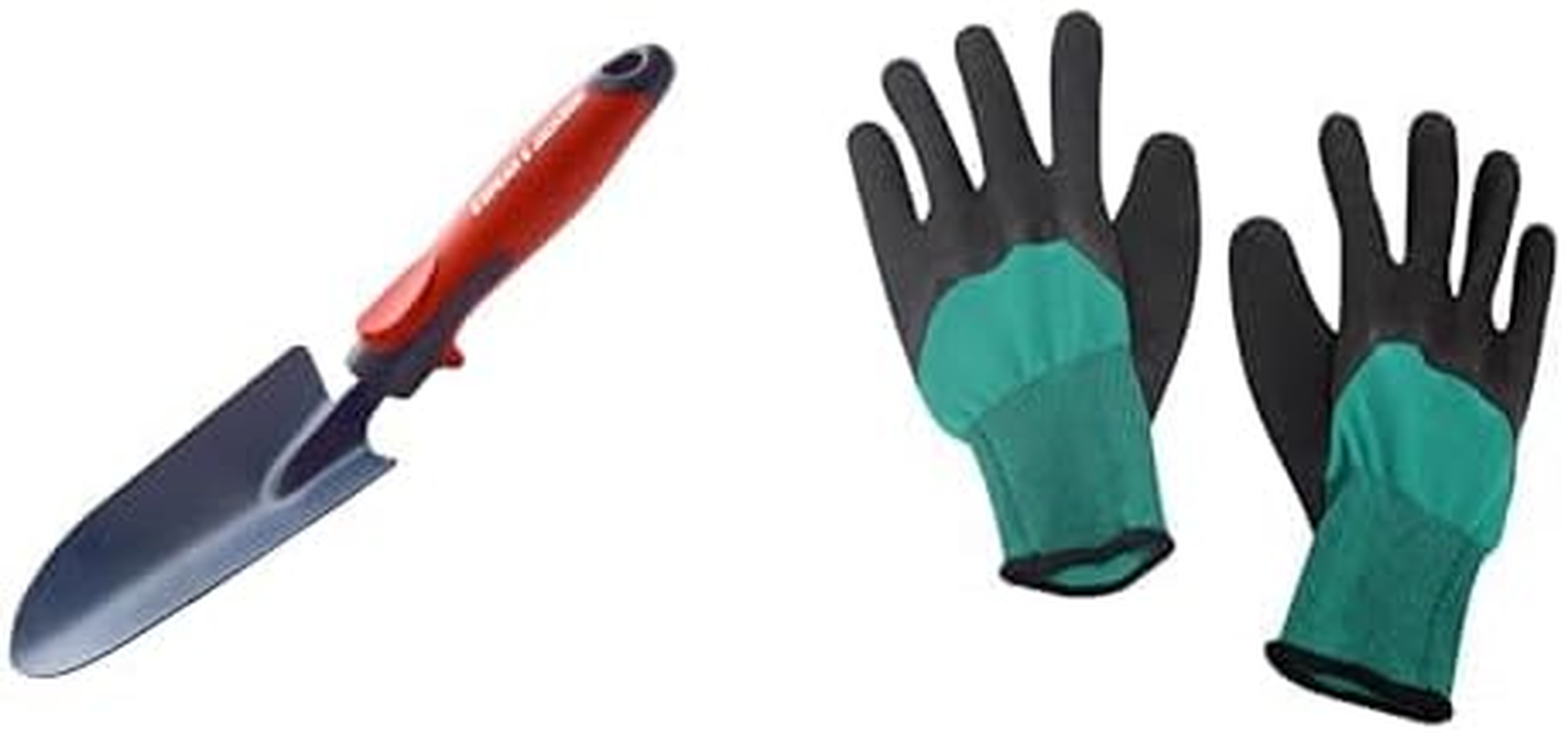 Spear & Jackson Garden Hand Trowel - Carbon Steel Blade, Softgrip Handle, Red with Spear & Jackson Garden Master Kew Glove, Medium