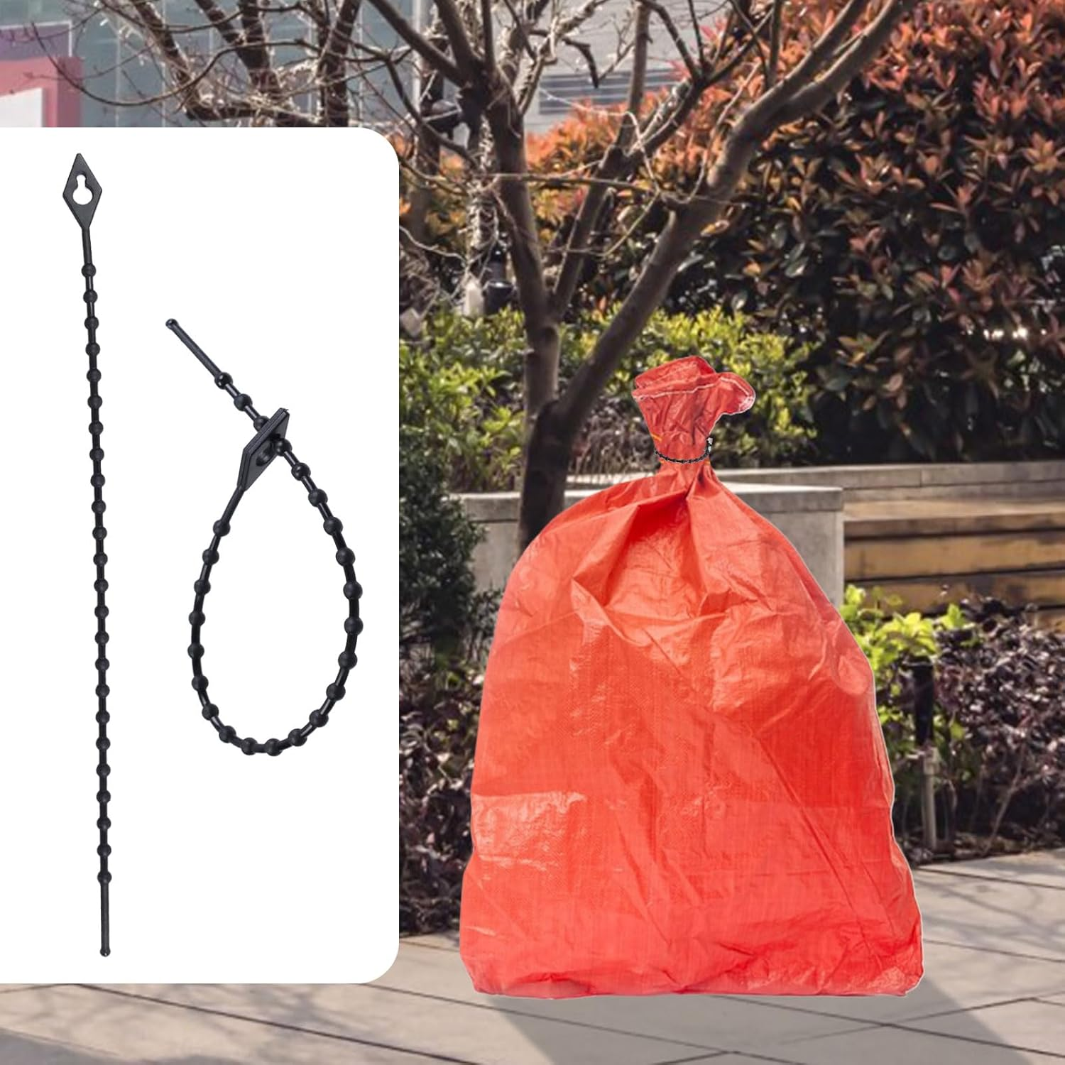 KUMGROT 100Pcs Beaded Cable Tie Wrap Cable Zip Ties Heavy Duty Nylon Cable Wire Ties Durable Strong Cable Ties for Garage Home Office Shop 150Mm/5.91In Black image number 2