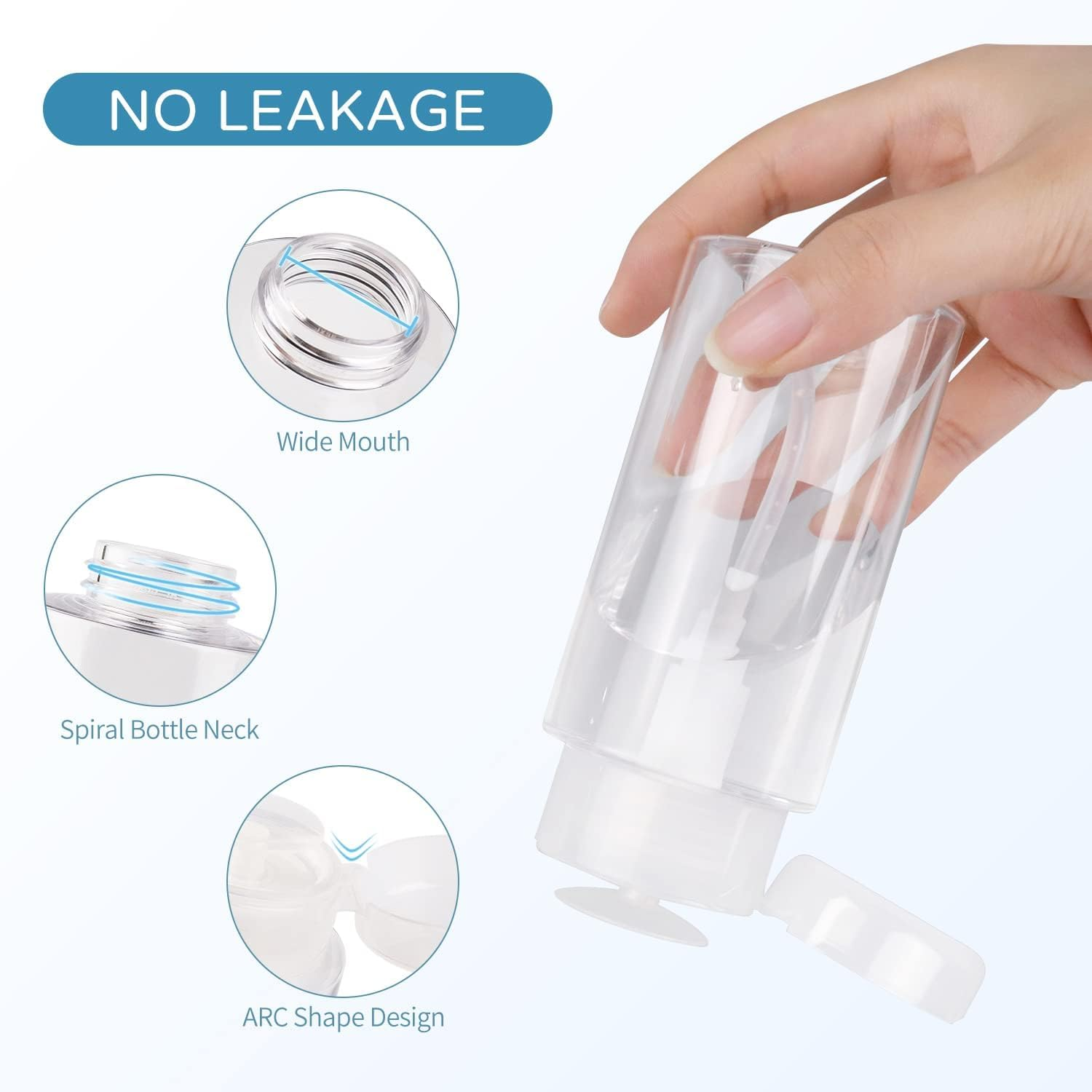 Pack of 2 Nail Polish Remover Pump Dispenser Empty Bottle 6.8 Oz/200 Ml, Refillable Acetone Dispenser Push down for Nail Polish and Makeup Remover, Cleansing Water, Alcohol, Toner, Etc image number 1