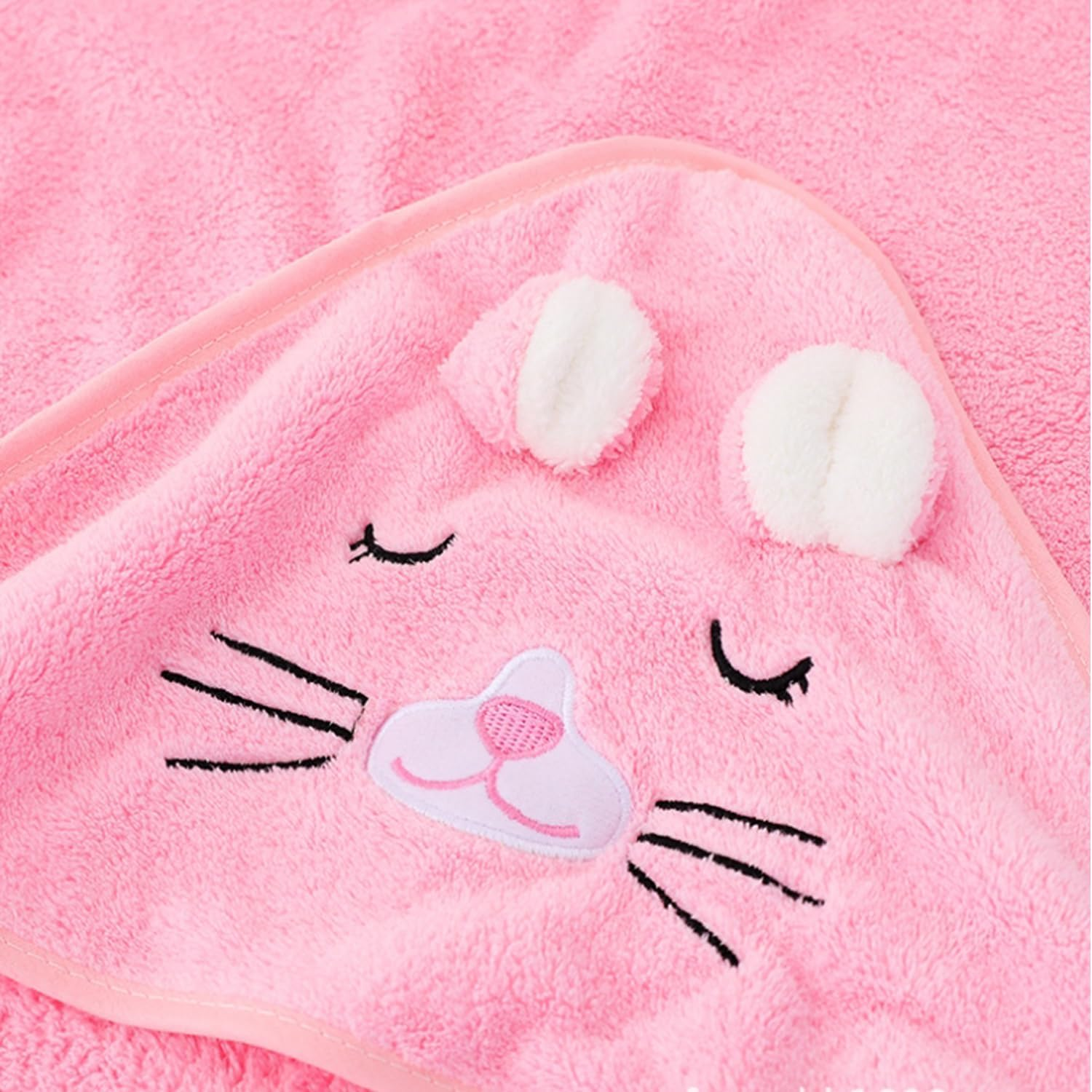 Baby Hooded Towel, 2Pack Baby Blanket,Unique Animal Design Ultra Soft Absorbent and Non-Balling Cotton Baby Bath Towel, for Boy and Girl (Pink) image number 1