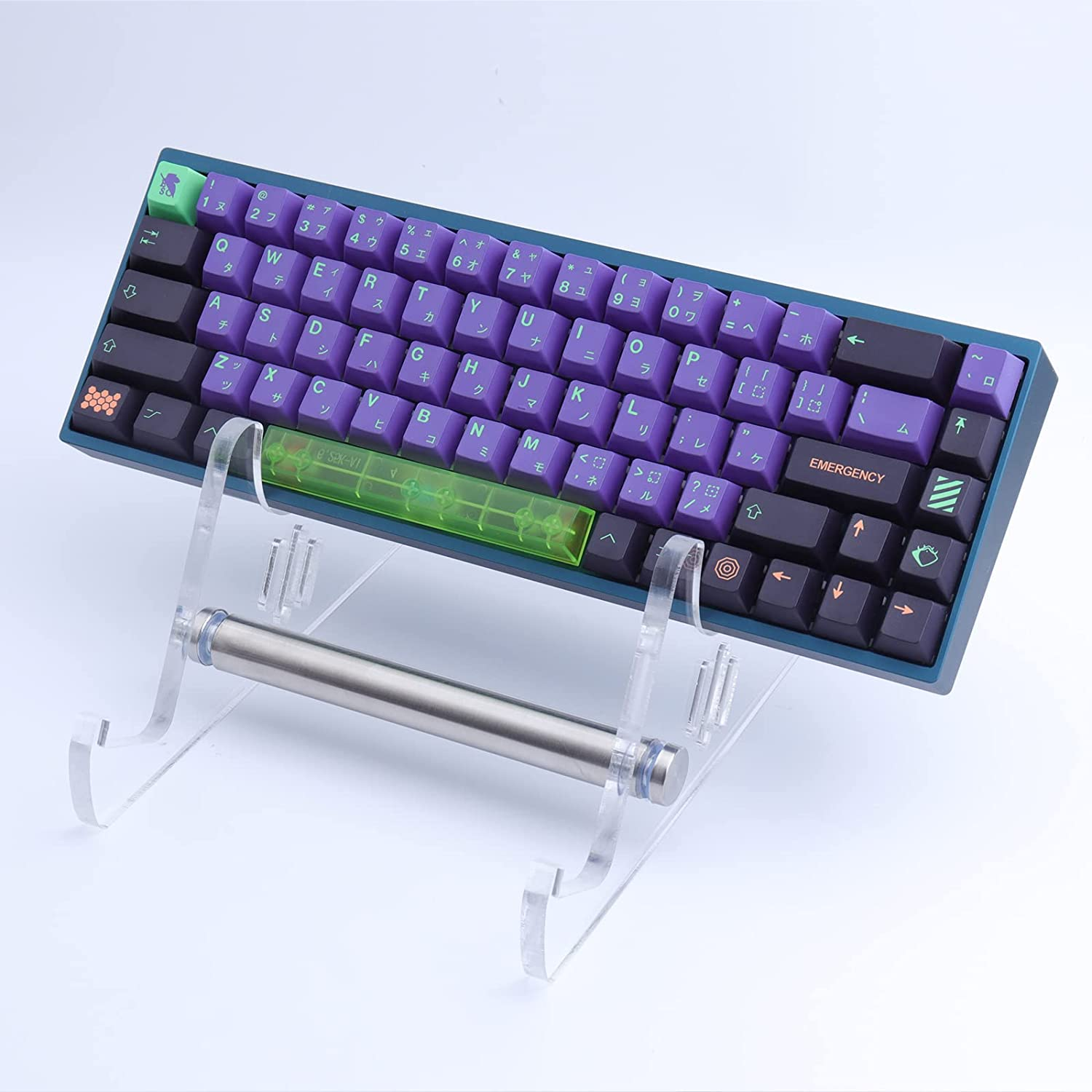 PBT Keycaps,Jomkiz 135 Keys Dye Sublimation Cherry Profile Keycaps with 7U Clear Spacebar Japanese Keycap Set for Cherry MX Switches ANSI Layout Mechanical Keyboards