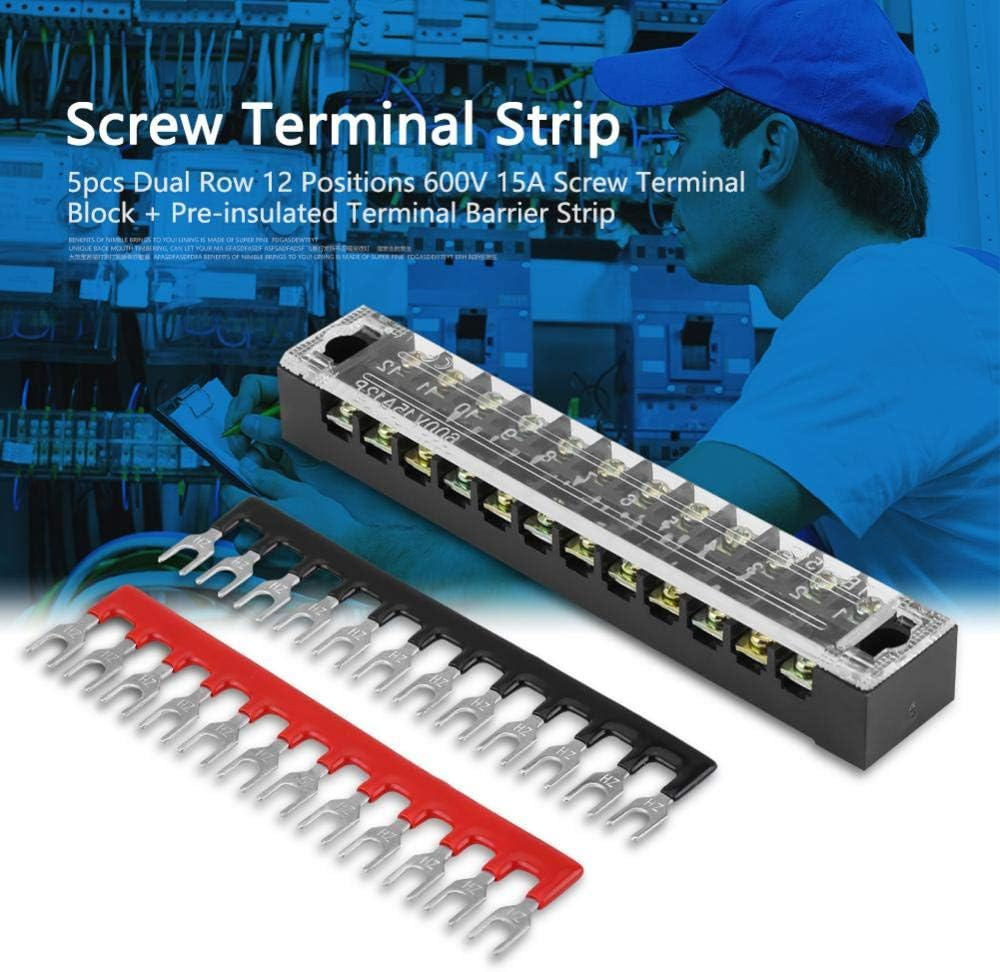 Detachable Terminal Screws for Reliability, Pre-Insulated Terminal Block, 125 * 22 X 17Mm/4.9 * 0.9 * 0.7Inch for Home Appliances image number 1