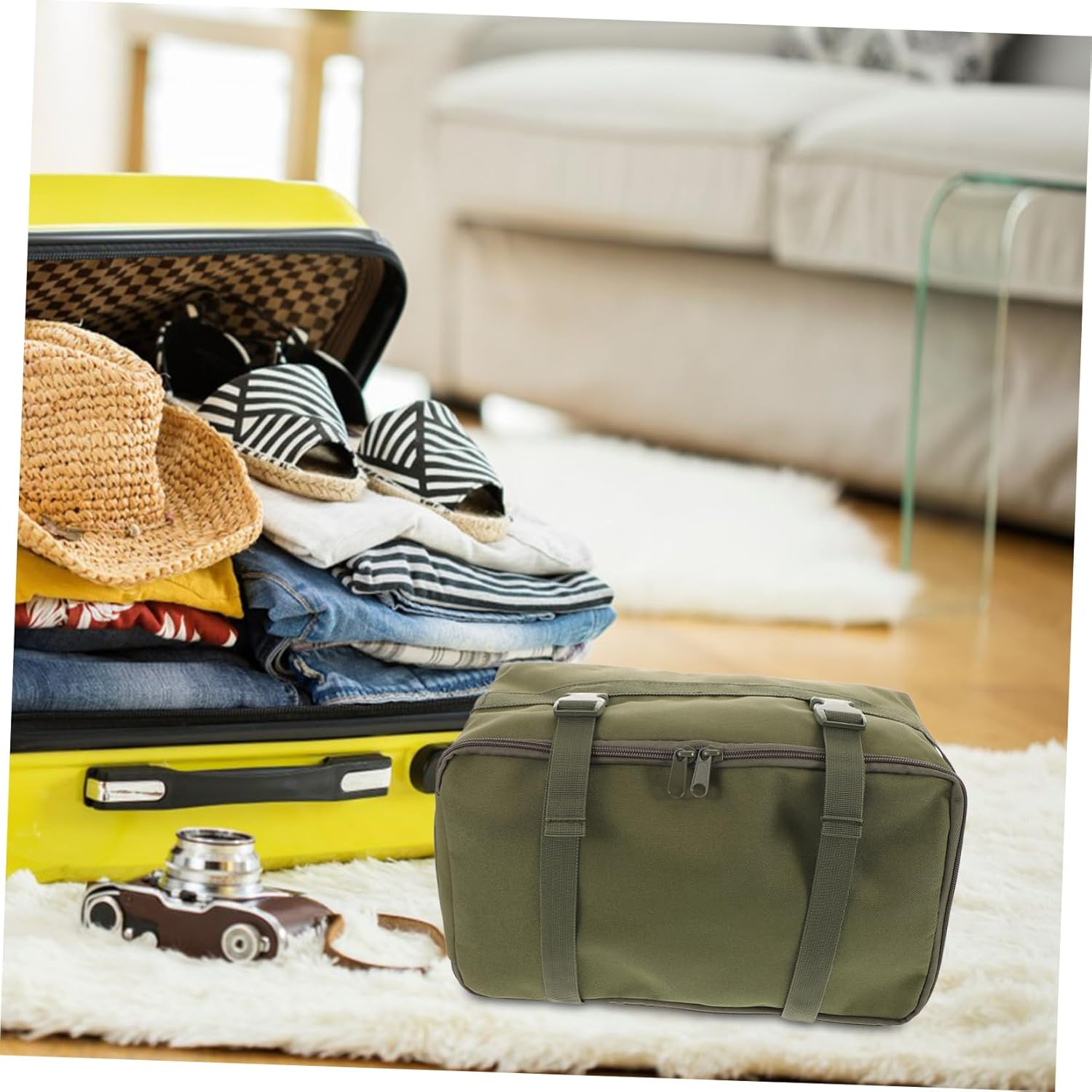 CTIRCHIU Large Capacity Lightweight Beach Bag Detachable Compartments for Travel Camping and Outdoor Adventures Versatile Storage for Organizing Toiletries and Jewelry image number 3