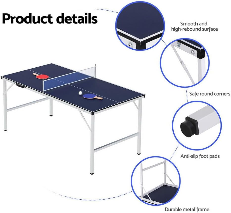 Everfit Table Tennis Ping Pong Table Portable Foldable Family Game Home Indoor image number 1