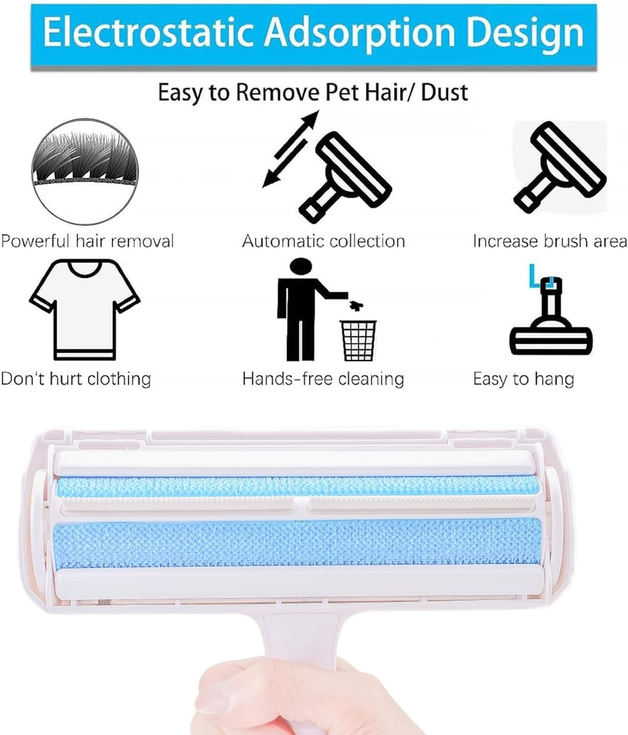 Deep Cleaner Pro Pet Hair Remover Kit, Pet Fur Remover Roller, Reusable Animal Hair Removal Brush for Dogs & Cats, Carpet Rake, Self Clean Pet Fur from Carpet, Sofa, Rugs, Laundry, Clothes & Bedding image number 5