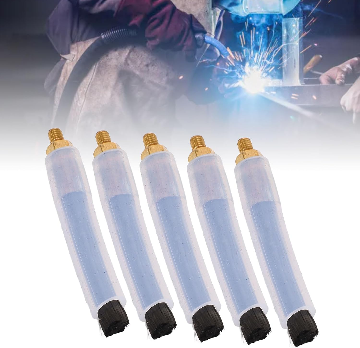 Pomya Weld Bead Brush, 5PCS Secure Reusable Adjustable Length Welding Seam Brushes for MIG TIG Welds Removal (M6) image number 6