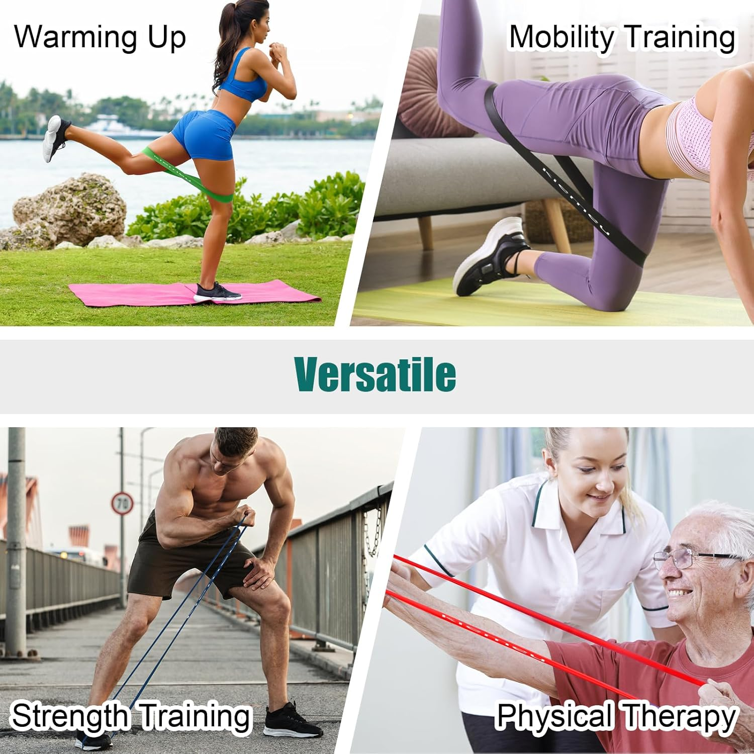 Kiemeu Mini Loop Resistance Bands for Women, Rubber Exercise Bands Resistance for Legs and Glute, 6 Cm Widened Version image number 4