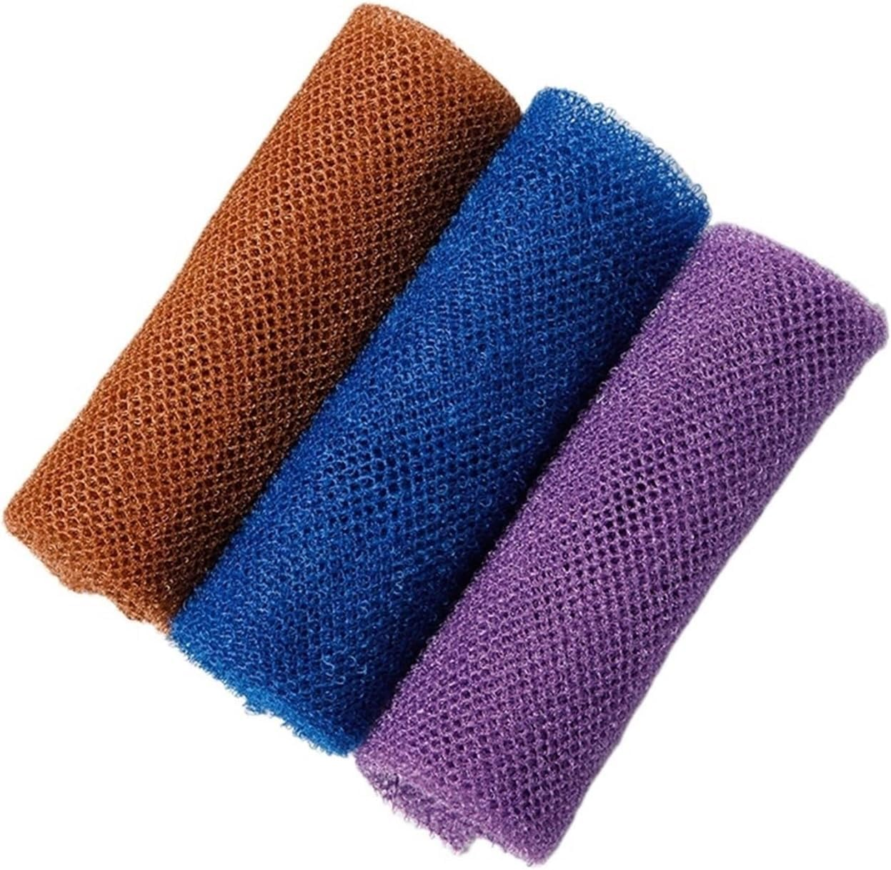 African Net Sponge Authentic Bath Mesh Sponge, Deep Cleansing, Perfect for Back and Full Body Use Household Smooth Foam Brush (Violet,Coffee,Blue) image number 2