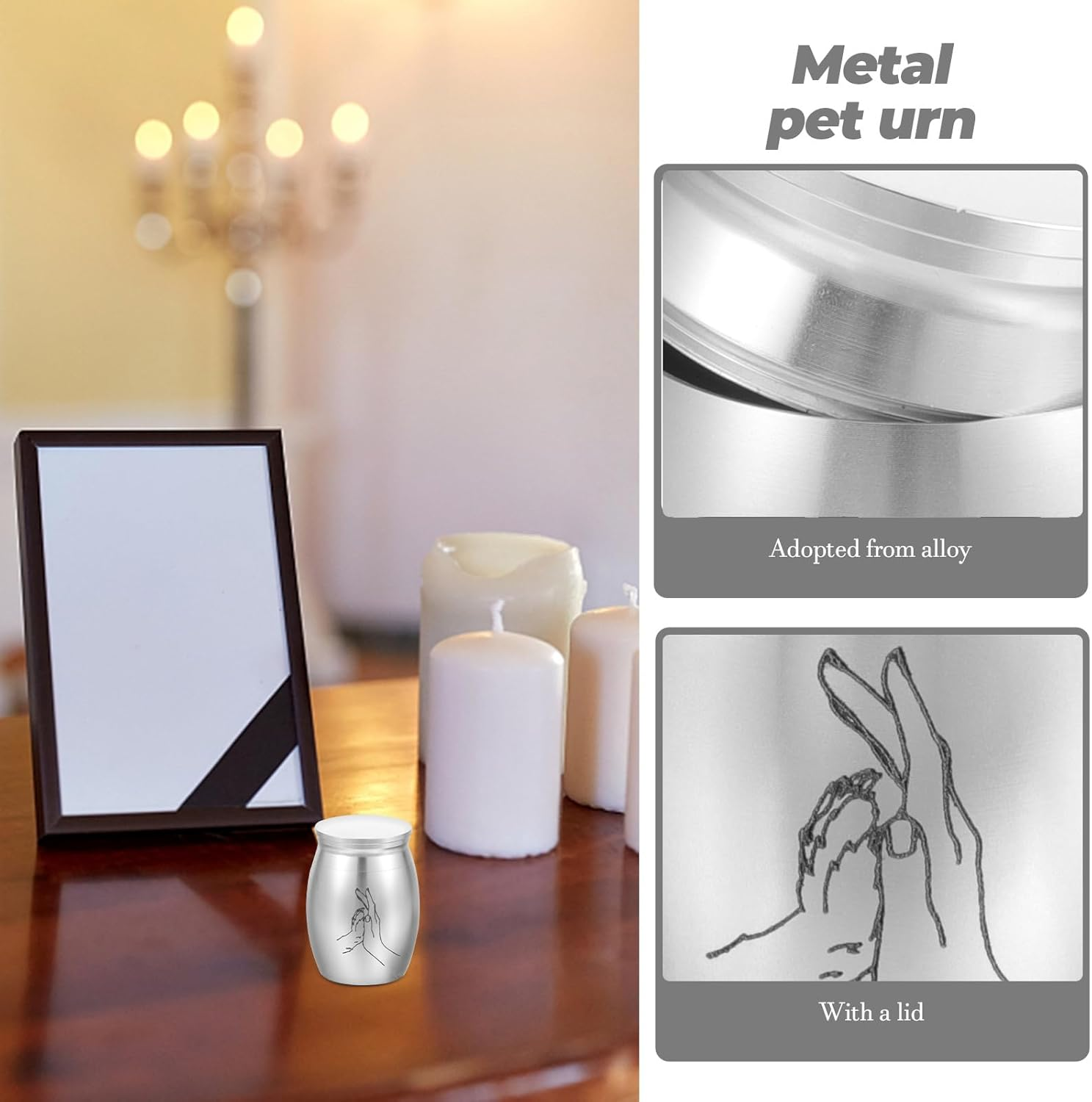 PRETYZOOM Urn Sealed Small Cat Urn Keepsake Urns Pet Dog Urns Mini Animal Urn Metal Memorial Gift Box Decorate Ashes Small Bone Souvenir Stainless Steel image number 1