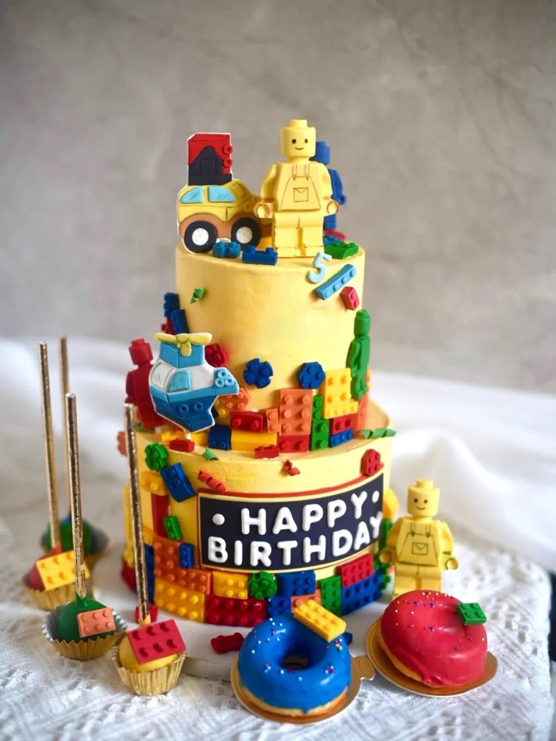 Tangker Set of 3 Building Bricks Robots Fondant Silicone Mold for Cake Border Decorating Cupcake Topper DIY Candy Chocolate Crafts Clay Tool image number 4