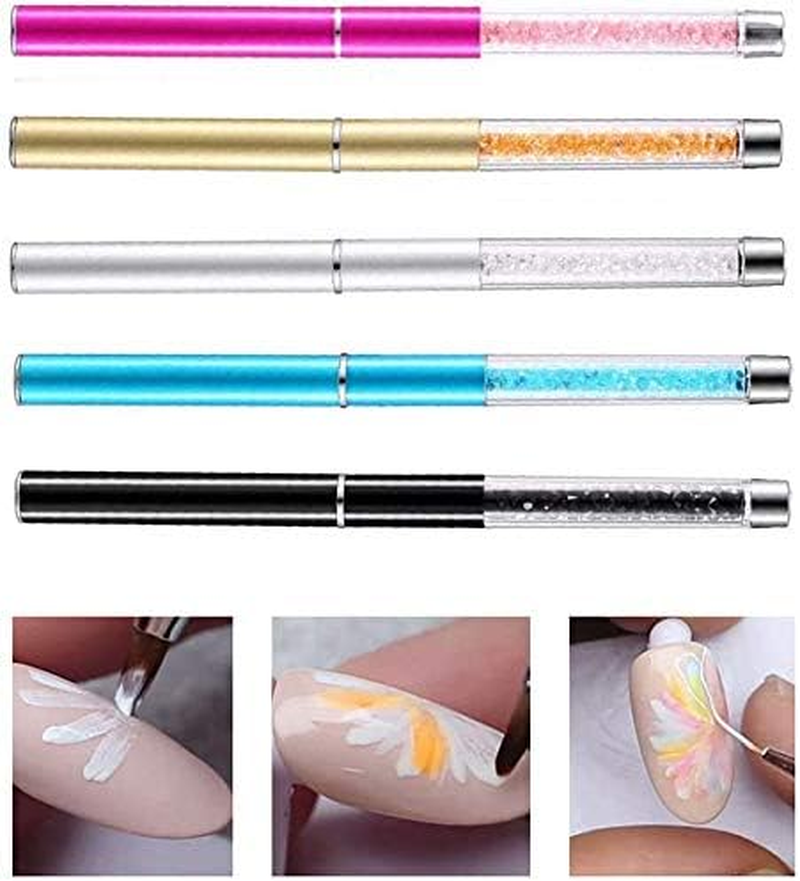 Nail Brush Set, Gel Nails, Self Nails, Set of 5, Cap Included, Easy to Use, Soft, UV Use, Nail Tool, Nail Supplies, Gel Nail Brush image number 4