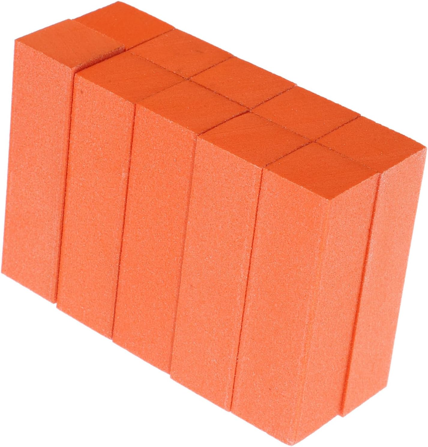 Gatuida 10Pcs Orange High-Elasticity Sponge Nail Buffer Blocks Dual-Sided Manicure Files Nail Grinding and Sanding Blocks For