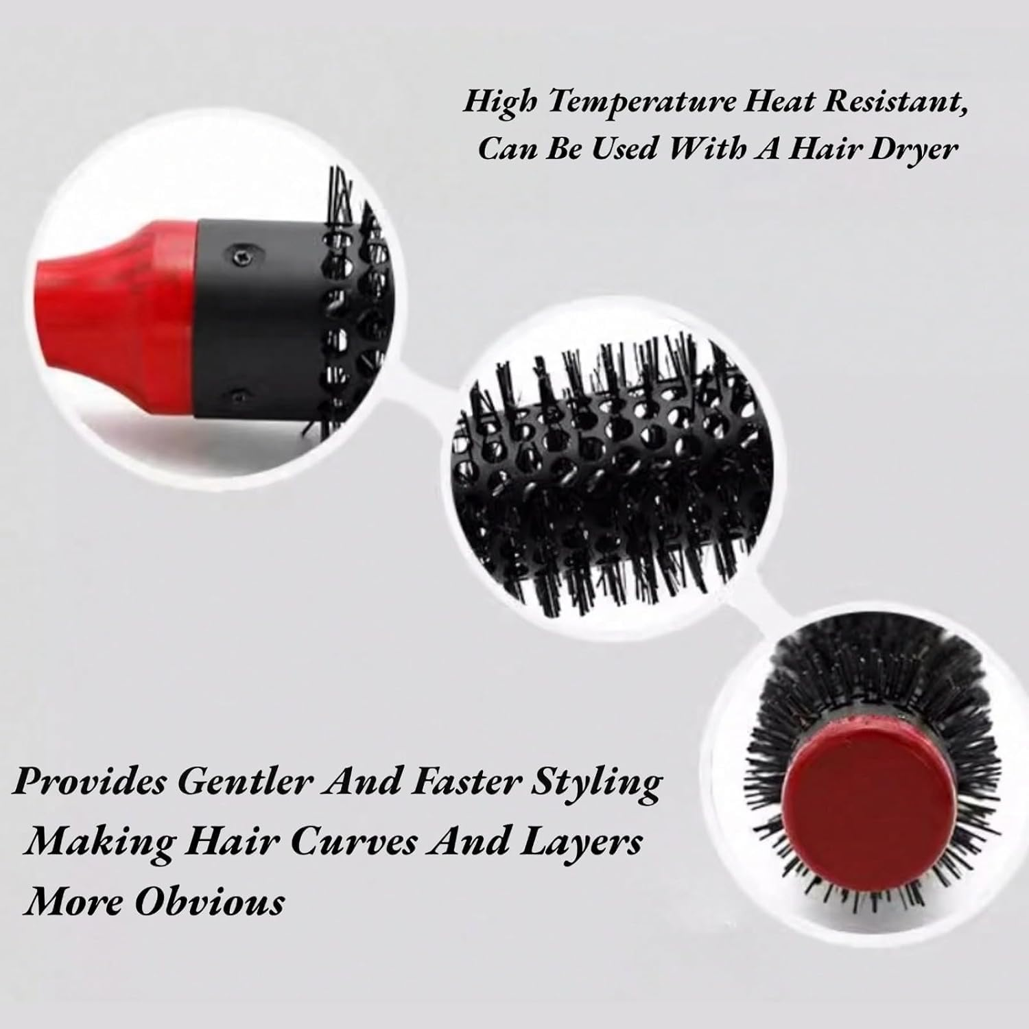 YIQFOCA 2Pcs Roller Hair Combs,Small round Brush for Blow Drying and Curling,Round Hair Styling Brush Curling Hair Brush for Women and Menfor Thin Hair,Bangs,Beard,Lifting,Curling image number 1