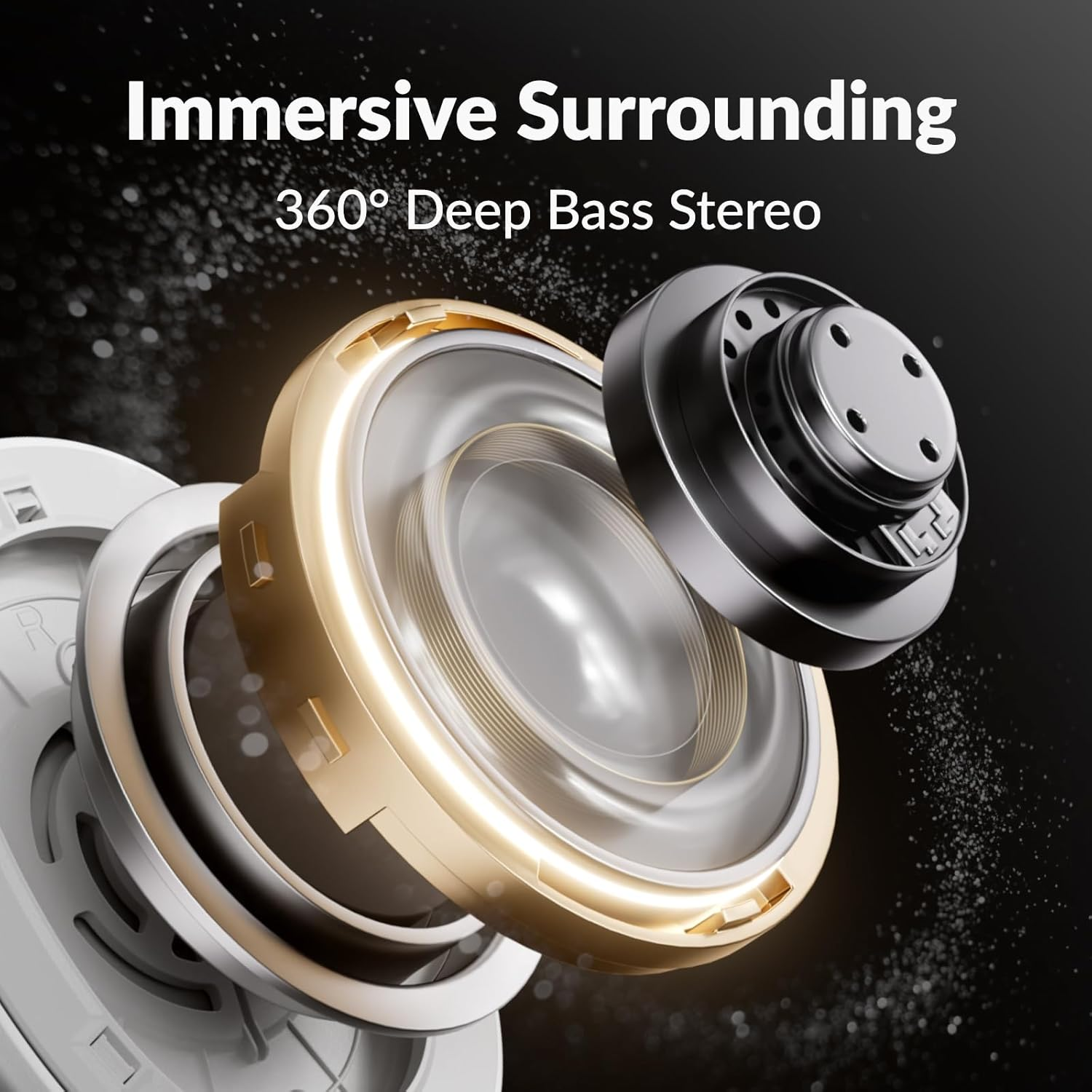 TONEMAC H7Pro Headphones - a Tradition of Sound Quality with ANC -45 Db, Battery Life of 80 Hours - White image number 4