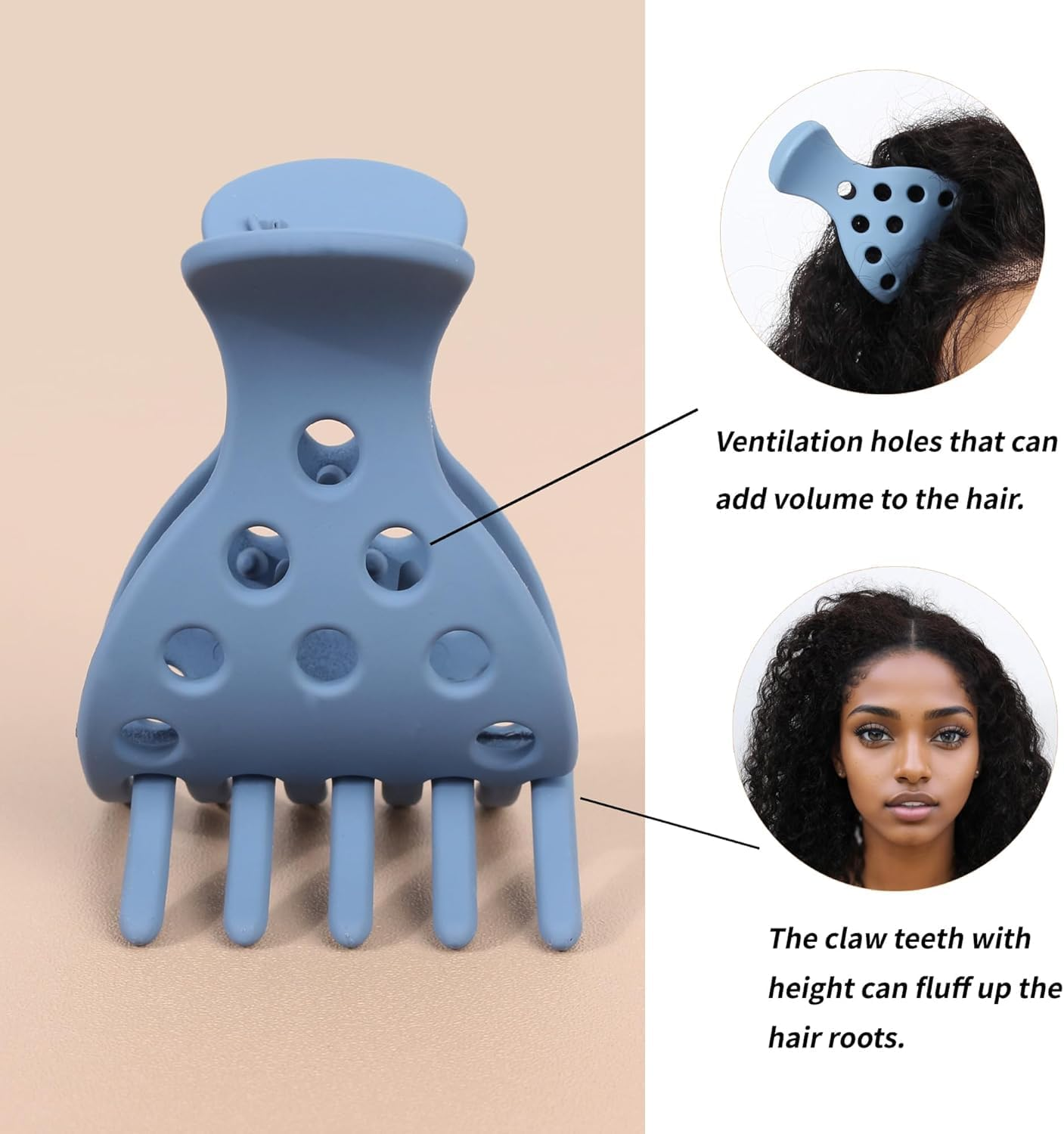 EOMECUIGAO Jaw Clamps Volume Curly Hair Claw 6 PCS Bounce Curl Clip Root Lifting Clips for for Natural Volume Curls image number 2