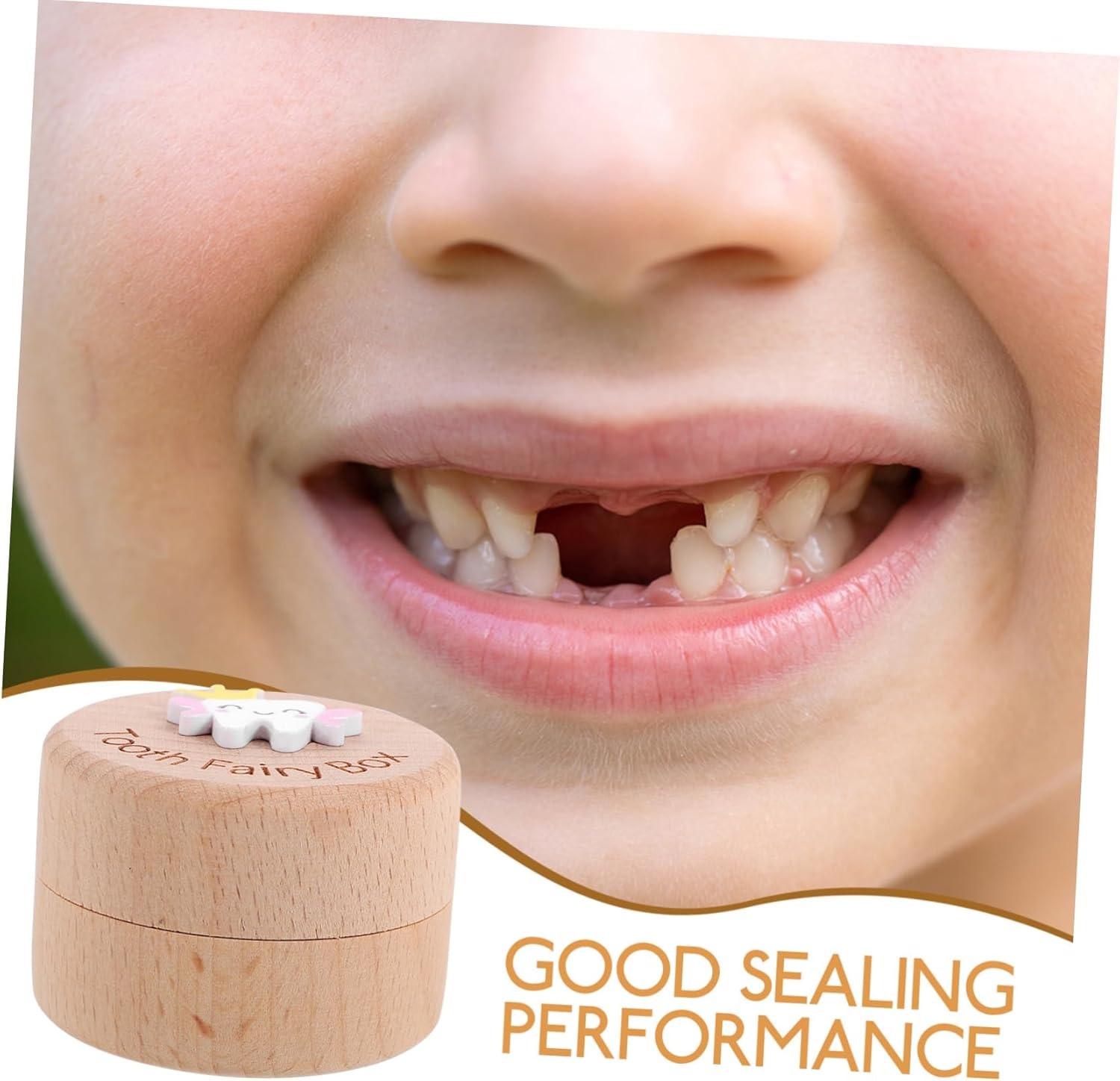 Happyyami Teeth Holder Keepsake Box Wooden Tooth Storage Container for Teeth and Fetal Hair Compact Design Safe Smooth Surface Capacity Construction image number 2