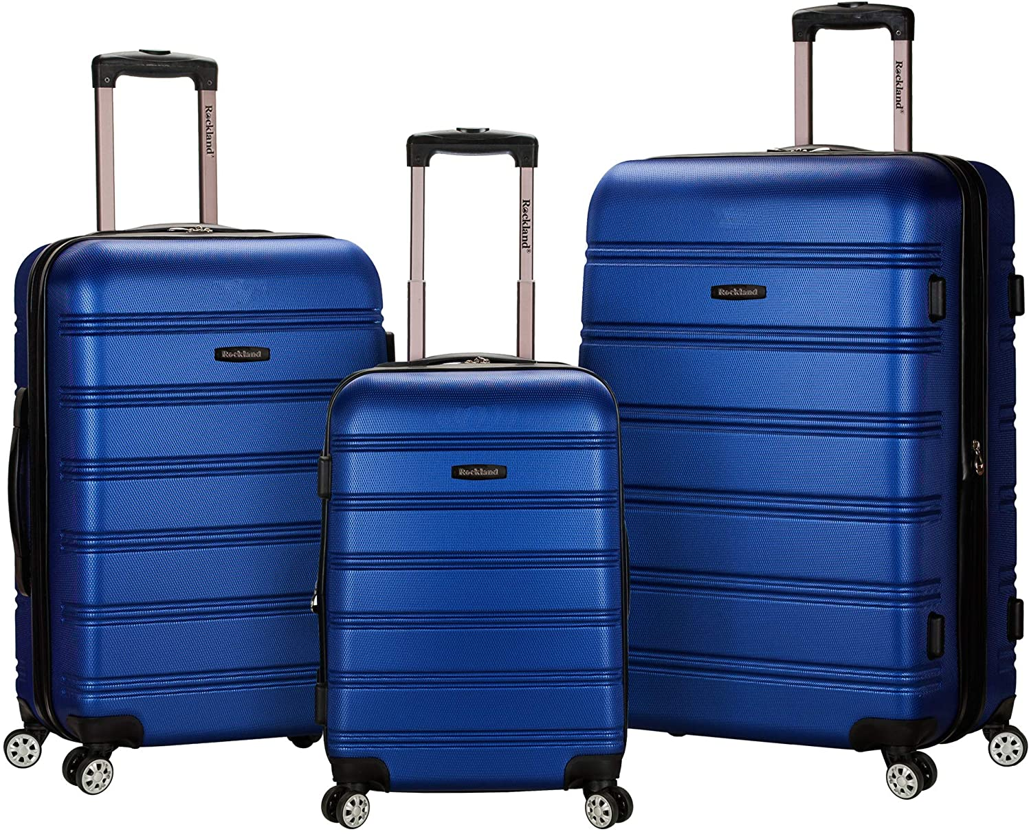 Rockland Melbourne Hardside Expandable Spinner Wheel Luggage, Blue, 3-Piece Set (20/24/28), Melbourne Hardside Expandable Spinner Wheel Luggage