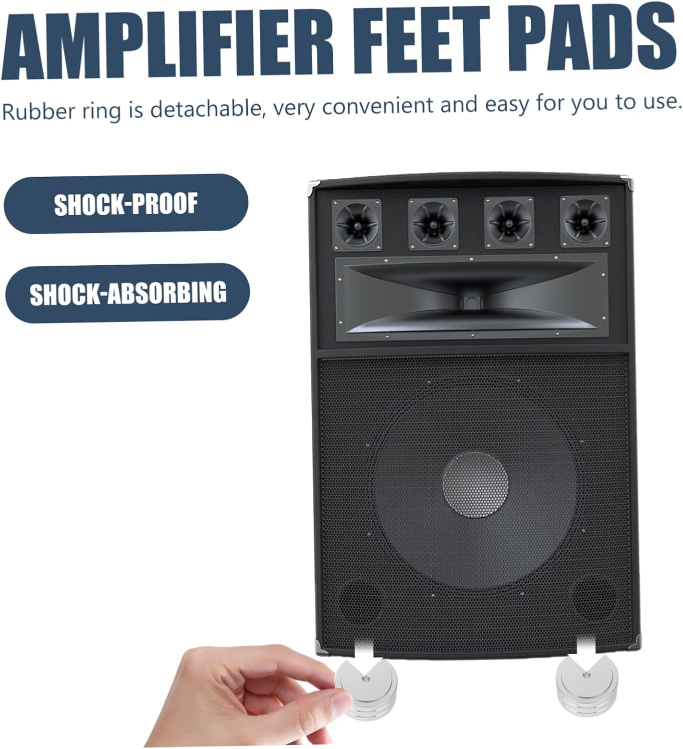 Gadpiparty anti Vibration Amplifier Feet Pads 2Pcs Small Silver Aluminum Alloy Speaker Isolation Base Pads for Hi-Fi Audio Amplifiers and Cd Players in Home Theater Systems image number 4