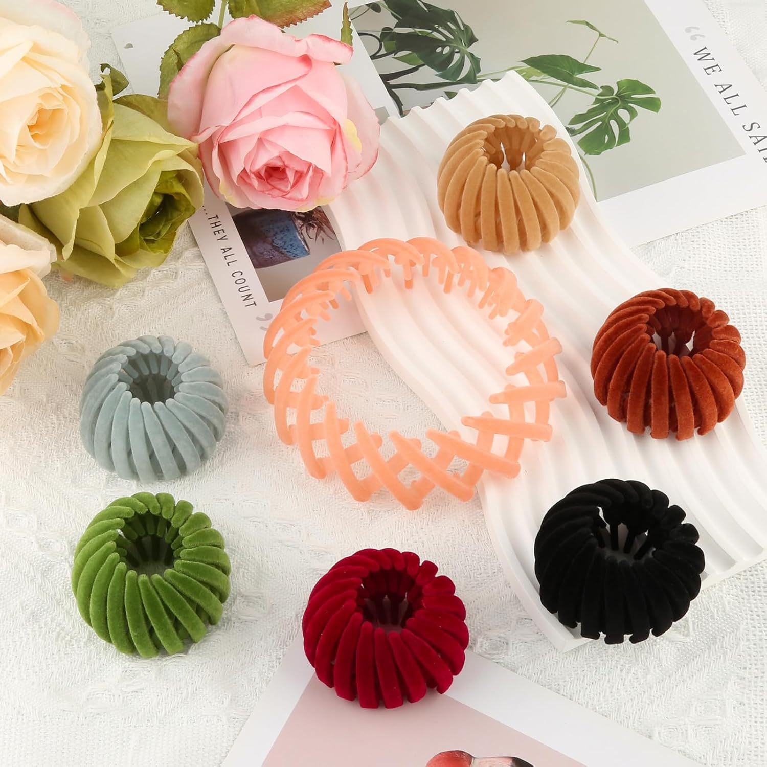 Pack of 7 Vintage Bird Nest Hair Clips, 5.5-11.5 Cm Bird Nest Shaped Hair Accessories, Expandable Hair Bun Maker, Hair Clips with Bird Nest for Daily, Party image number 4