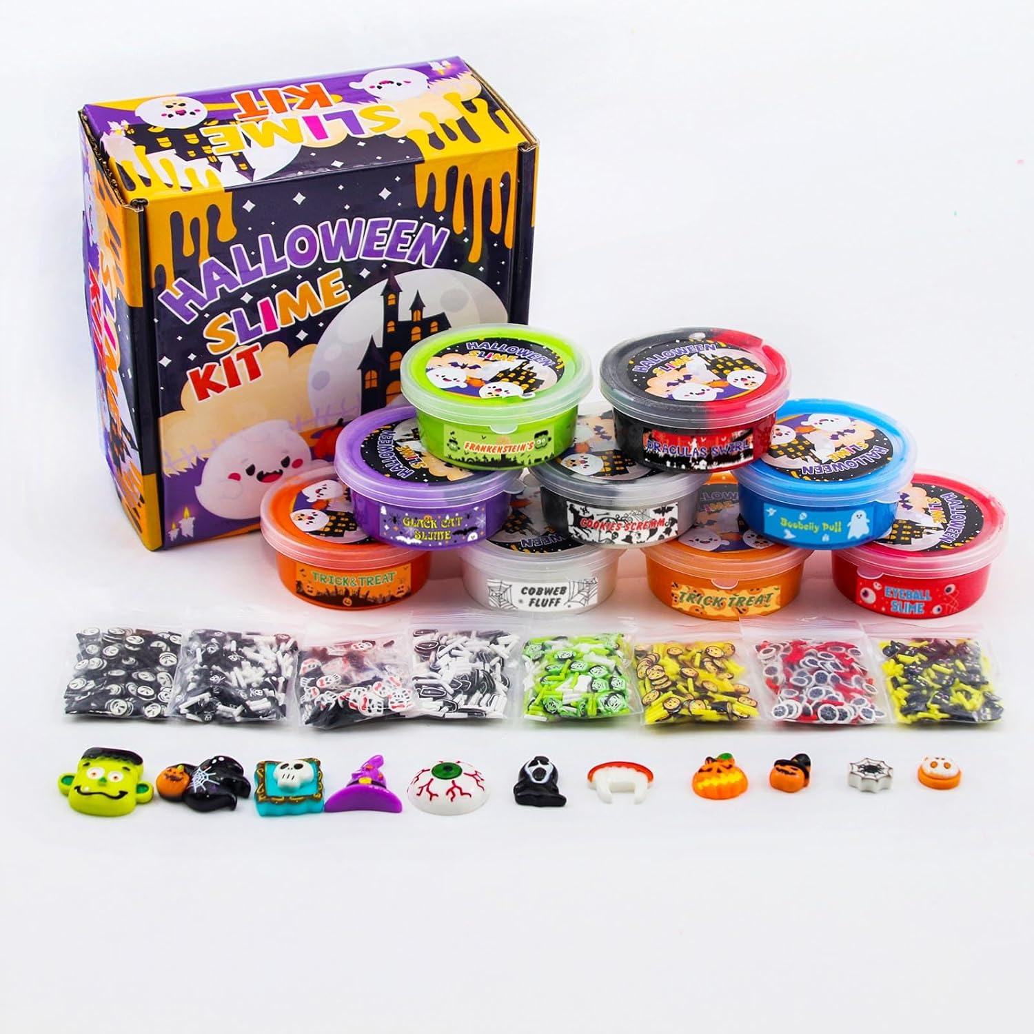 Halloween Peachybbies Slime 9 Pack, Scented Mixed Color Cloud Slime for Kids, DIY Fluffy Slime Kits for Girls Soft & Non-Sticky, Butter Slime Kit Party Favor Gifts, Slimes Stress Relief Toys image number 6