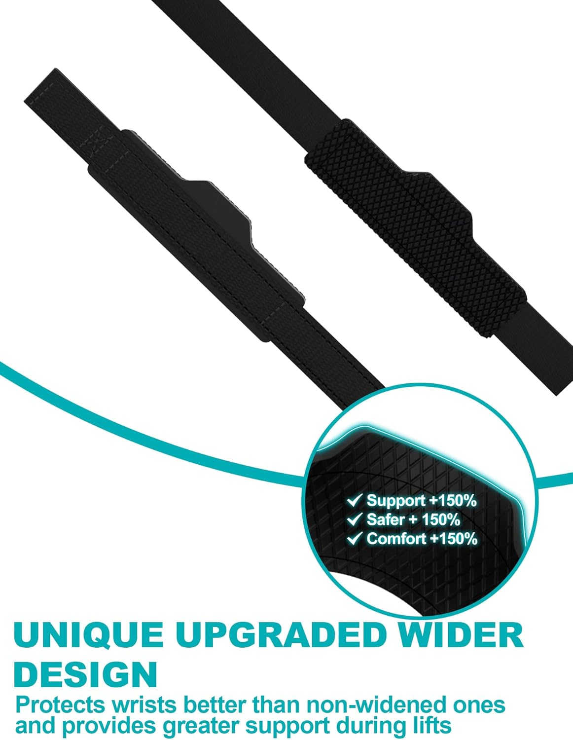 MIMIGLOO Weightlifting Straps, Bodybuilding, Powerlifting, Strength Training, Deadlift Straps with Neoprene Cushioned Wrist Padded, Gym Lifting Straps image number 2