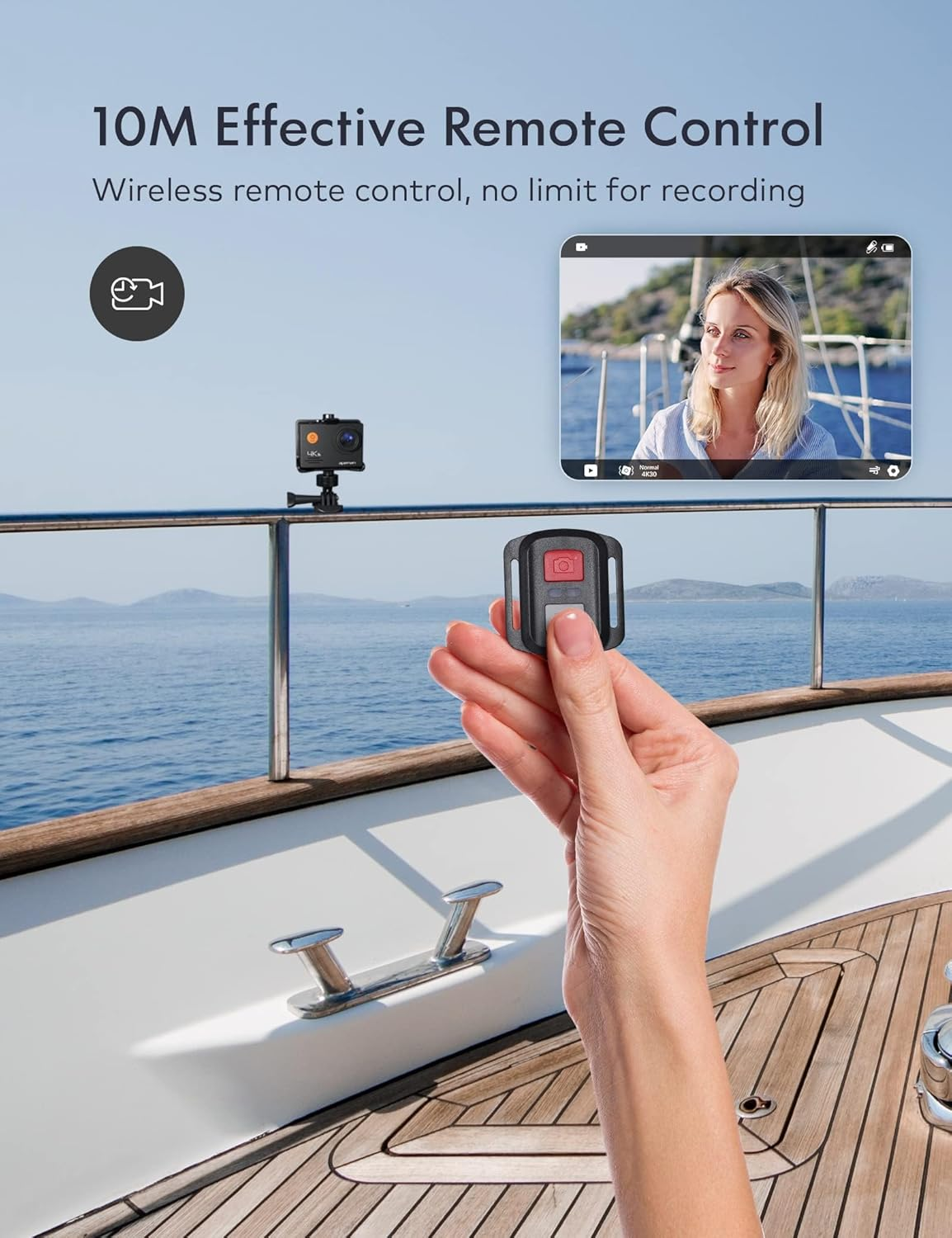 WOLFANG Action Cam 4K30FPS 20MP with 32GB Microsdxc Memory Card Wifi 40M Underwater Camera Waterproof Ice Action Cam Remote Control Microphone Accessory Kit image number 5