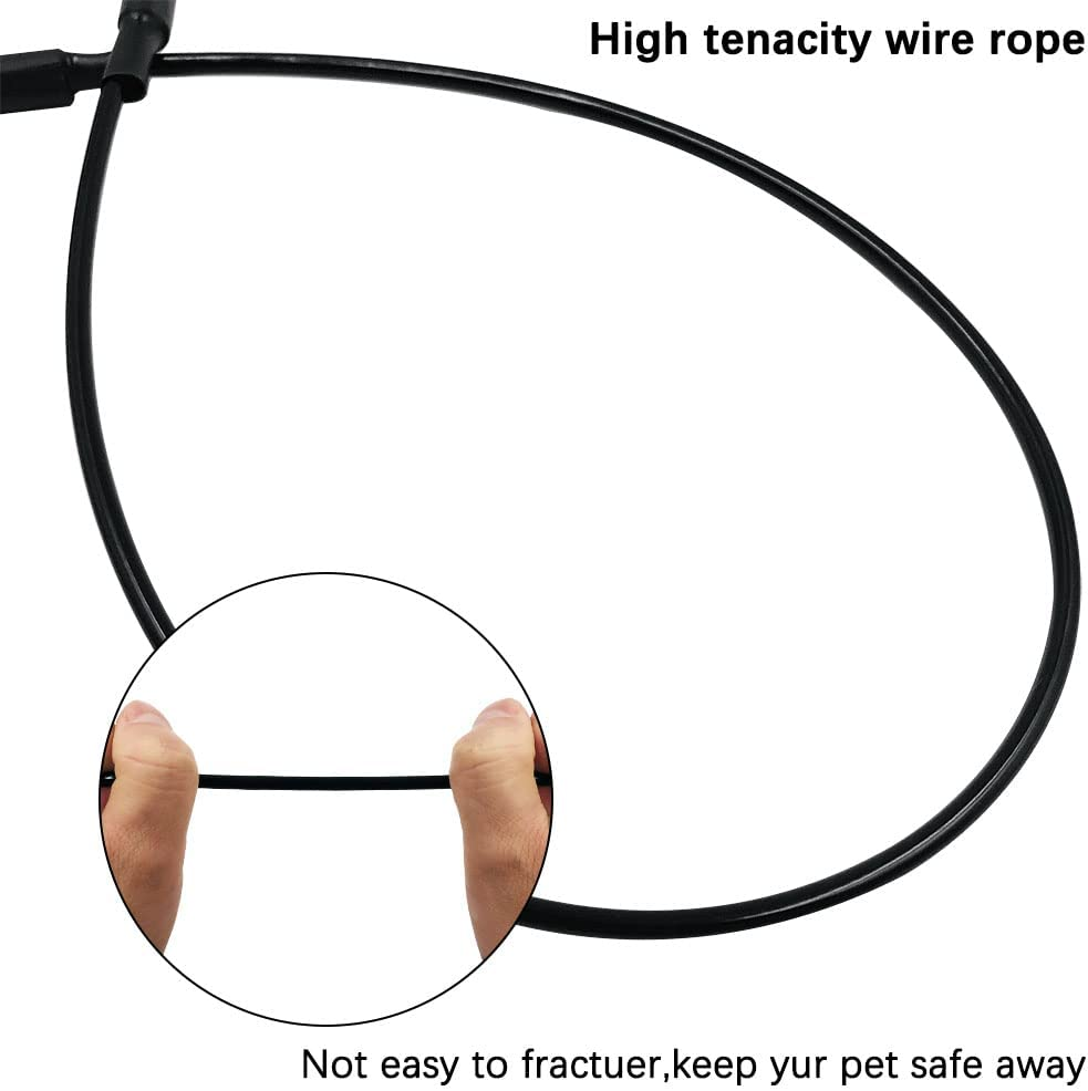 Yucool Dog Car Seat Belt Restraint, Stainless Steel Cable with Loops Short Wire Rope Lanyard Lock for Small, Medium, Large, and X-Large Dogs-Black image number 3