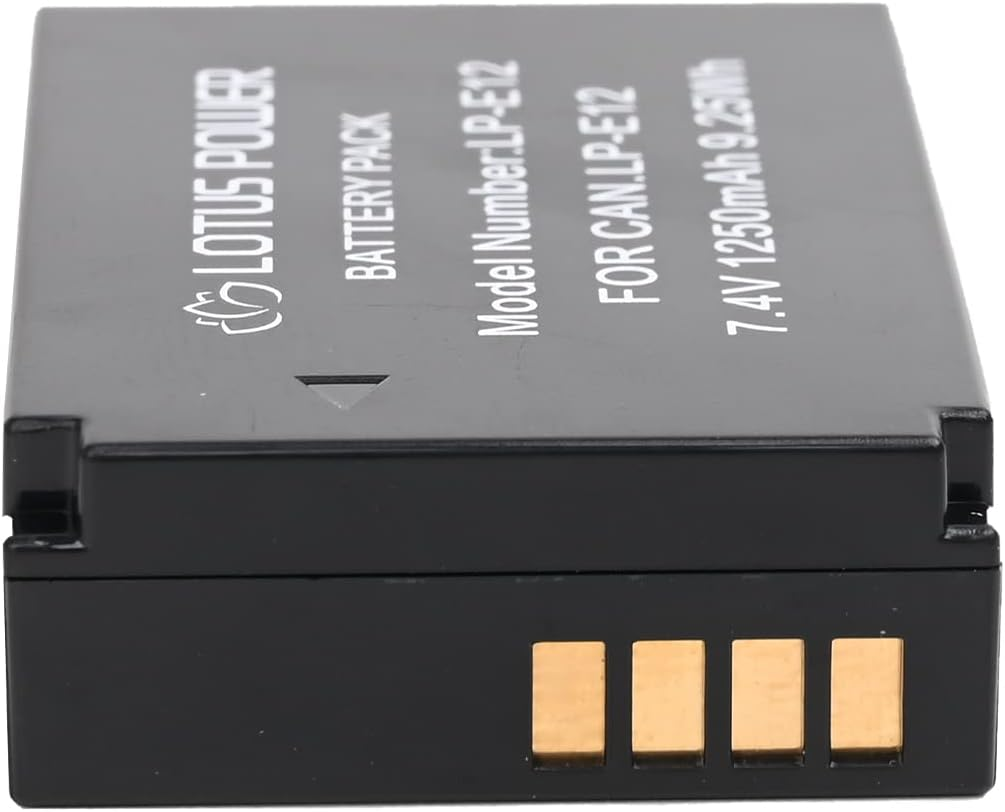LOTUS POWER LP-E12 Battery Replacement, LP E12 LPE12 Batteries Compatible with Canon Camera EOS M, EOS M2, EOS M50, EOS M100, EOS M200, EOS 100D, Powershot SX70 HS image number 3