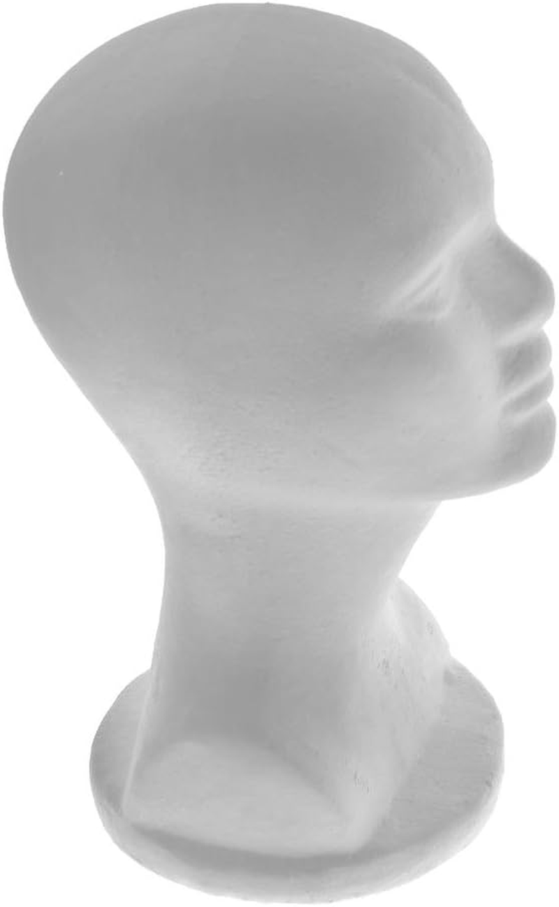 Baosity Male Styrofoam Mannequin Head Cosmetics Model Head Wig Display Foam Mannequin Glasses Hats Hairpiece Stand, Premium image number 3