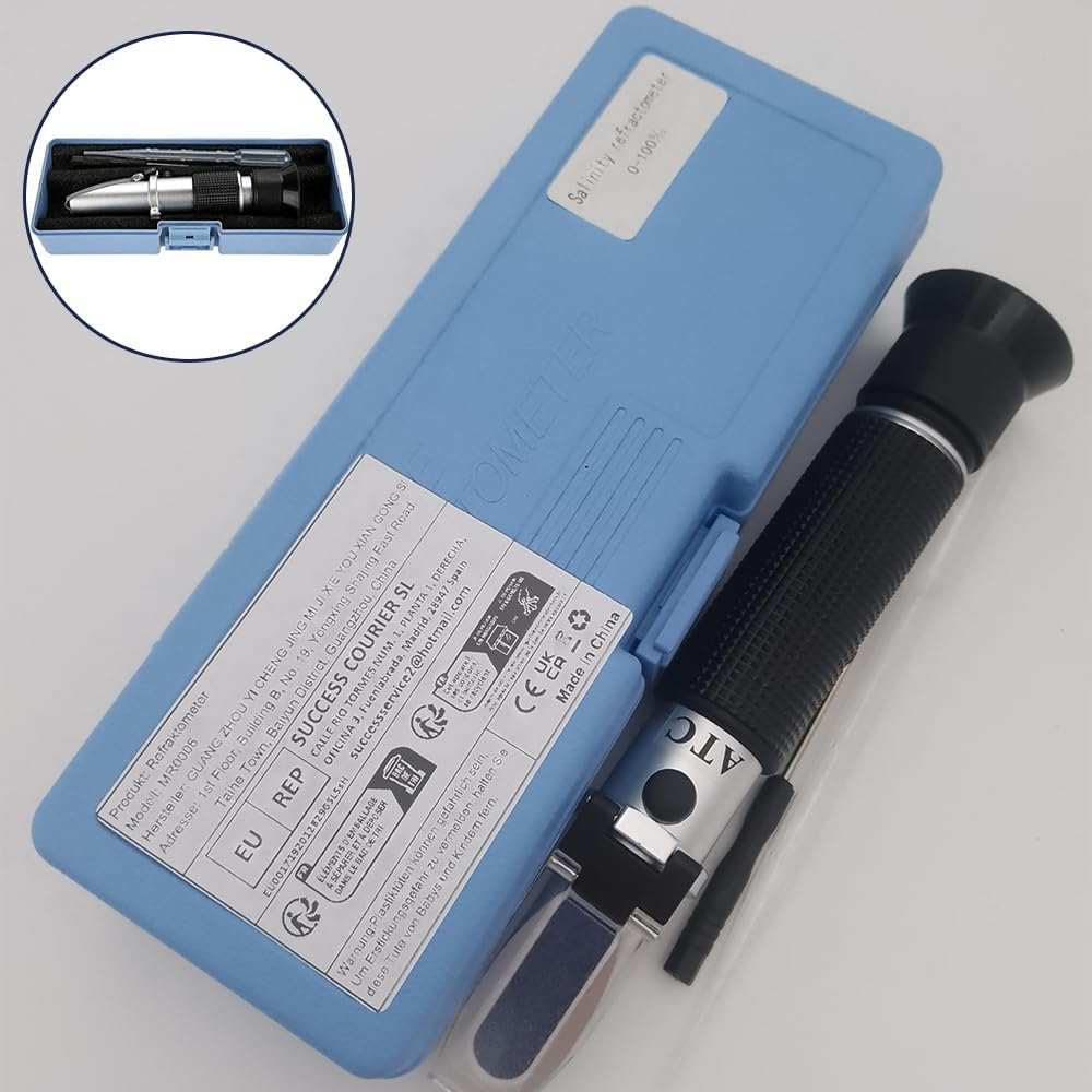 Salinity Refractometer for Seawater and Marine Fishkeeping Aquarium, Saltwater Tester Hydrometer, Dual Sacle 0-100Ppt & 1.000-1.070 Specific Gravity with ATC Automatic Temperature Compensation image number 2