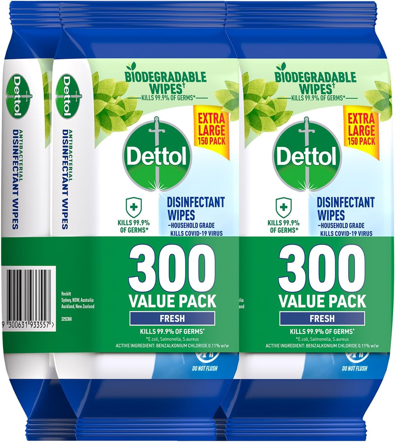 Dettol Multipurpose Disinfectant Wipes Fresh 600'S (300'S X 2) image number 3