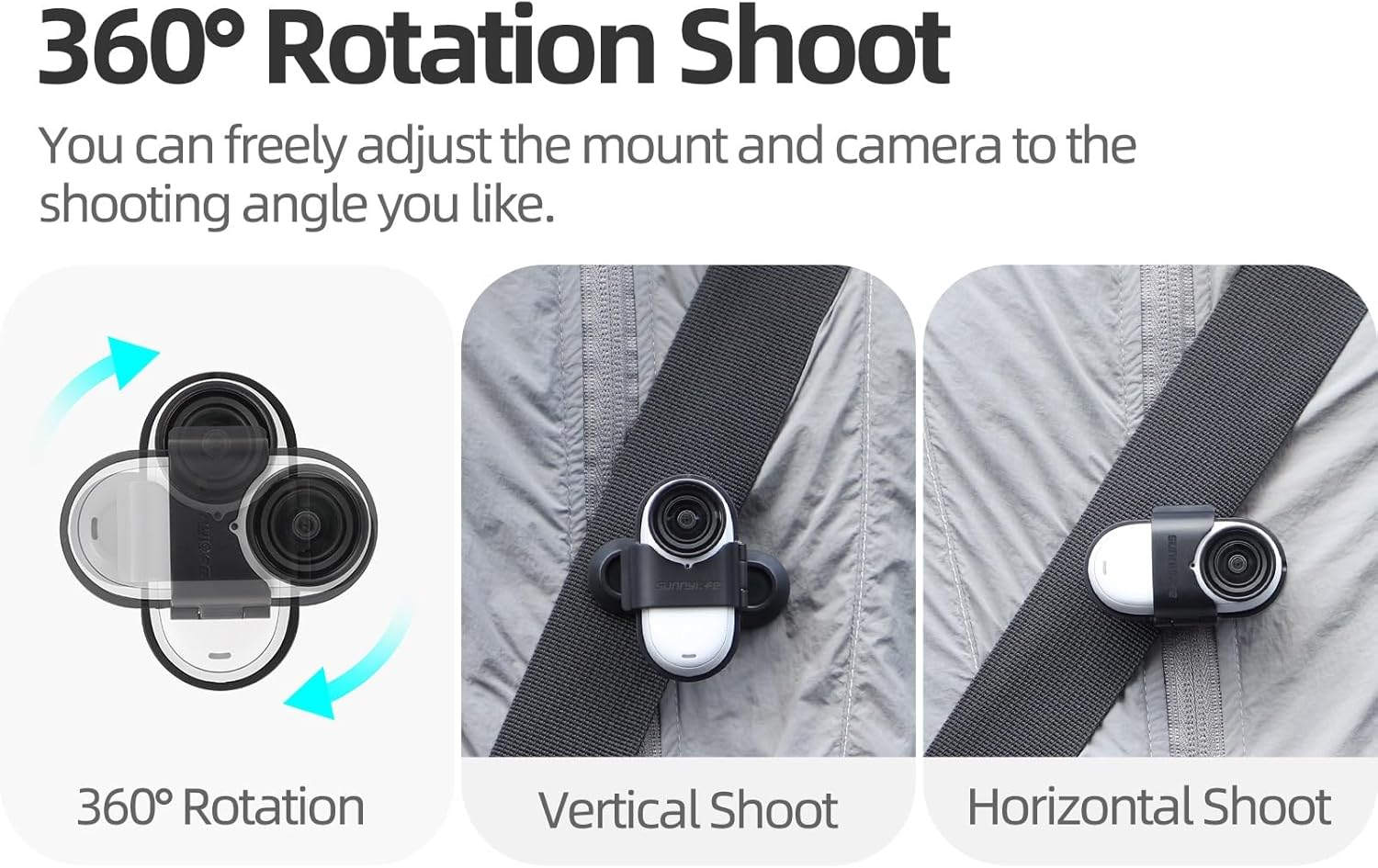 Camgo Sunnylife Backpack Clamp Mount for Insta360 3 / GO 3S