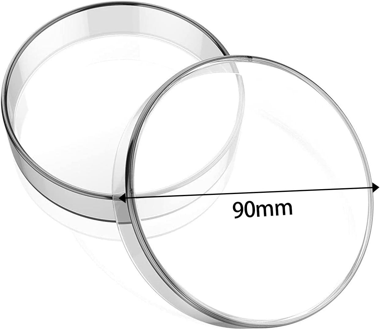 10X High Borosilicate Glass Petri Dishes with Lids Culture Dishes Easy to Observe Smooth Edge Stability Petri Plates for School Accessories, 90Mm image number 5