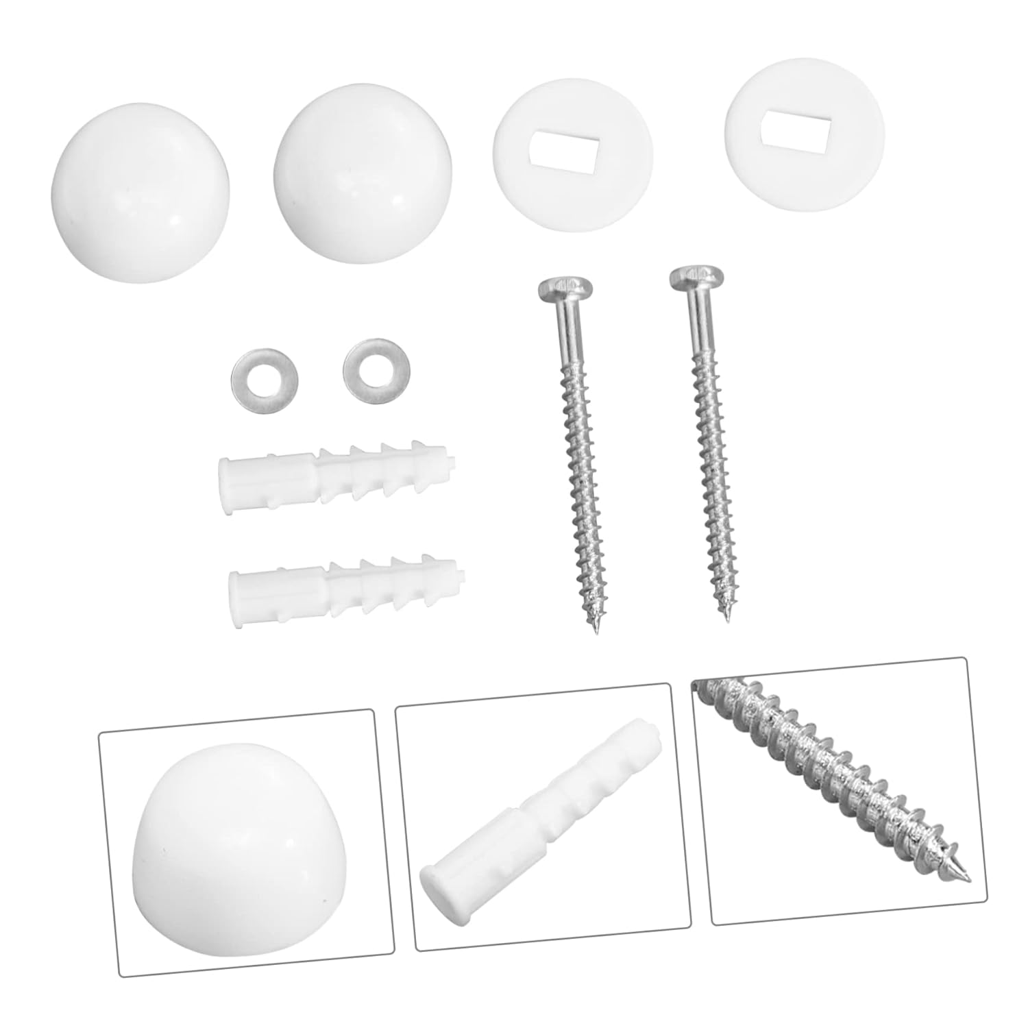 Tofficu 2Sets Toilet Screw Decorative Covers Fixed Toilet Accessories Bathroom Bolts Cover Easy Install image number 2