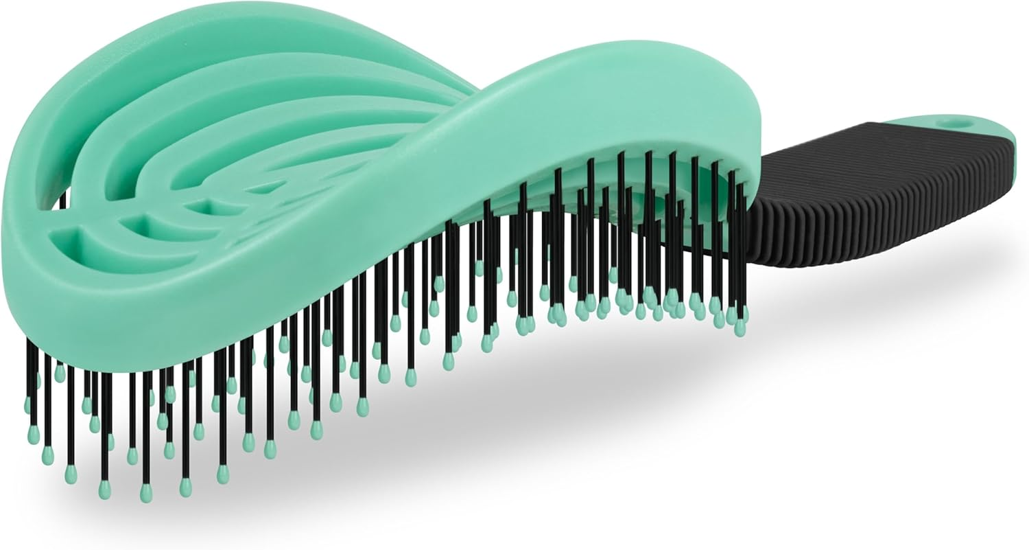 Nuway 4HAIR Doublec PRO U.S. Patented Double Curved Detangling Brush Is Hair Dryer Safe (Hyacinth)