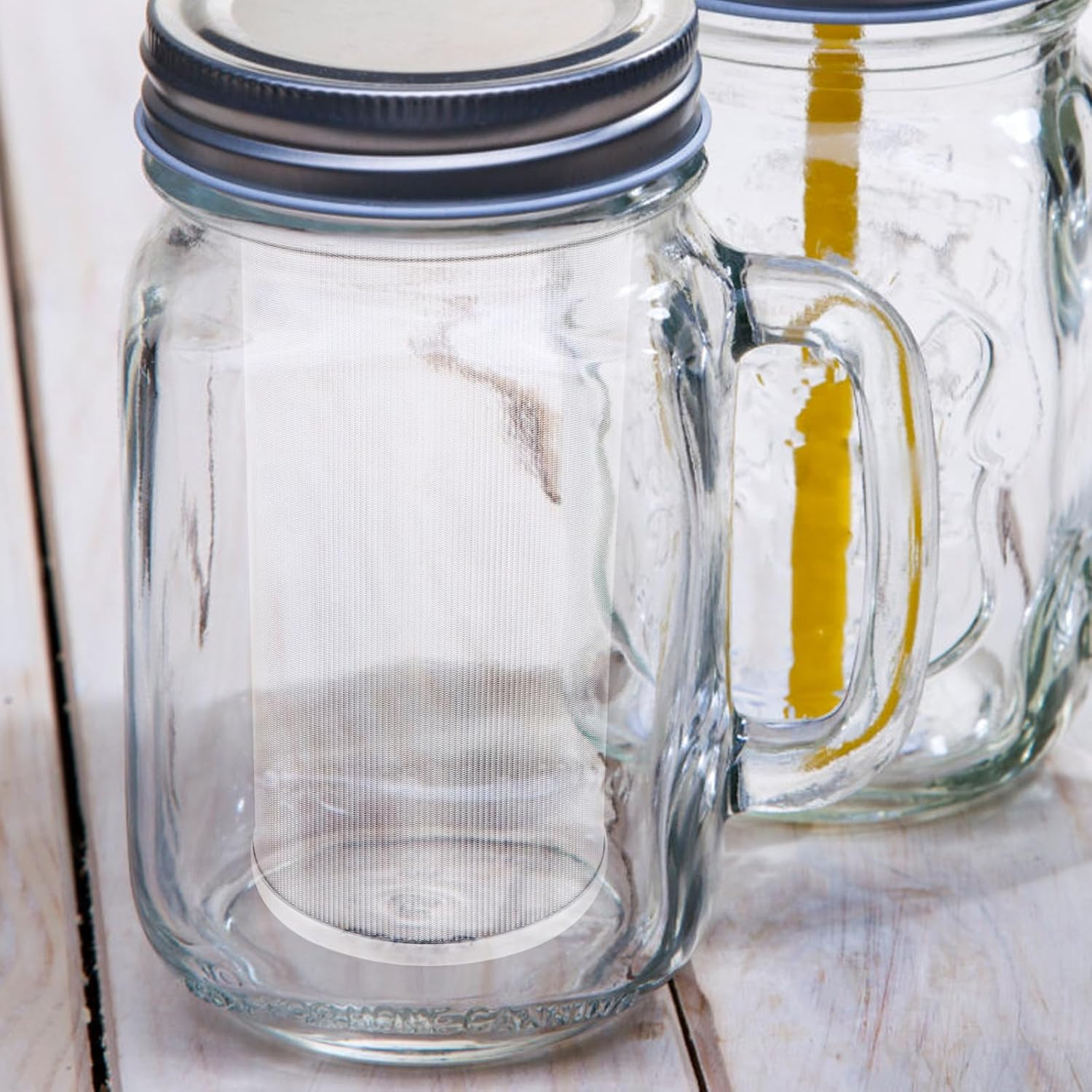 WATIIFUFU 304 Stainless Steel Coffee Filter Mesh Strainer Insert for Jar, Reusable Tea Infuser with Fine Mesh, Cold Brew Coffee Filter Suitable for Home Brewing and Tea Brewing image number 2