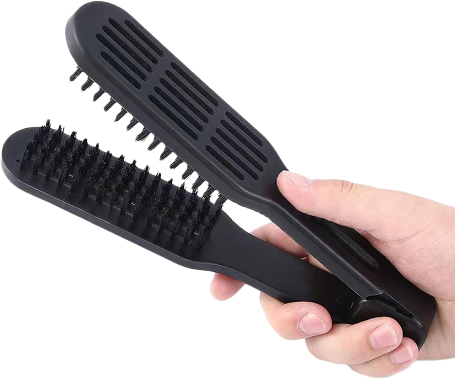 Boar Bristle Brush, Double Sided Clamp Comb, Hair Detangling Tool, 8.66X1.57 Inches, Smoothing Styling Accessory, Hairdressing for Teens, Women, Girls, Youth, Daily Use image number 2