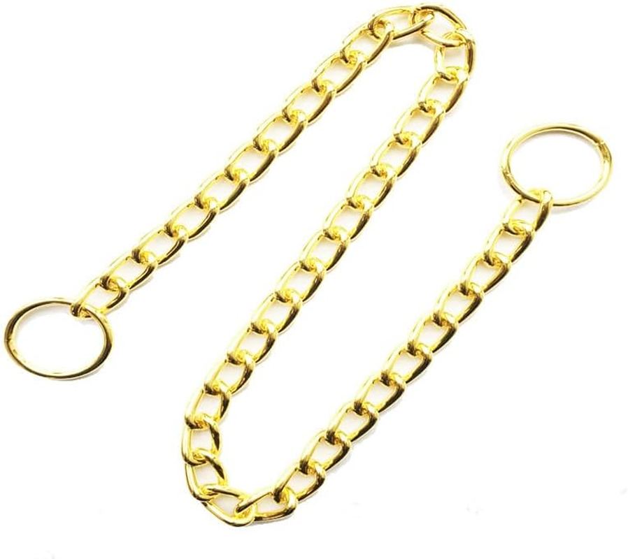 Adjustable Metal Pet Collar and Necklace Coated Chain Dog Collar (Golden, 3.0Mm*55Cm) image number 4