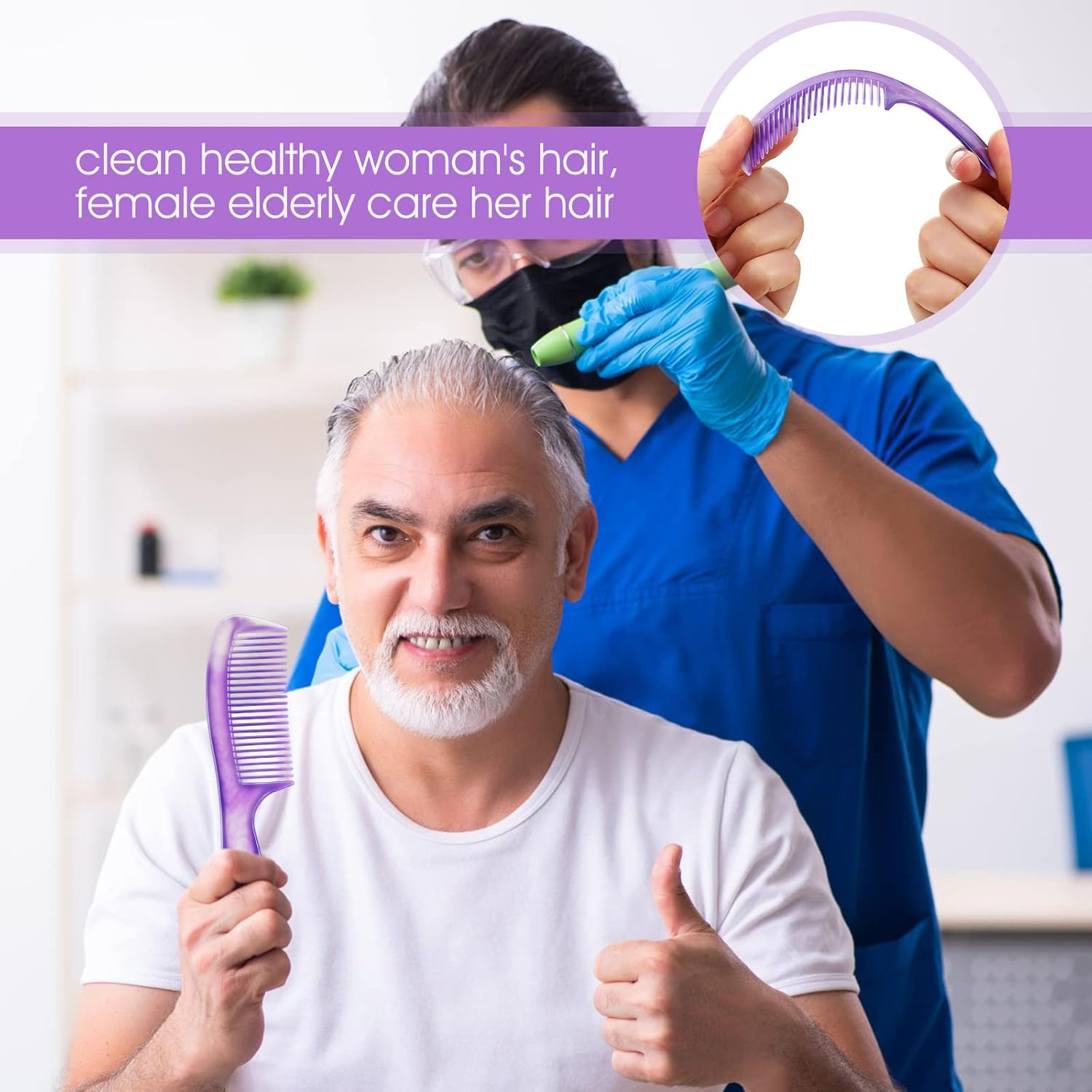 Nuogo 100 Pcs Individually Wrapped Hair Combs Disposable Hair Combs Bulk for Hotel Shelter Homeless Nursing Home Charity Church Gifts(Classic Style) image number 4