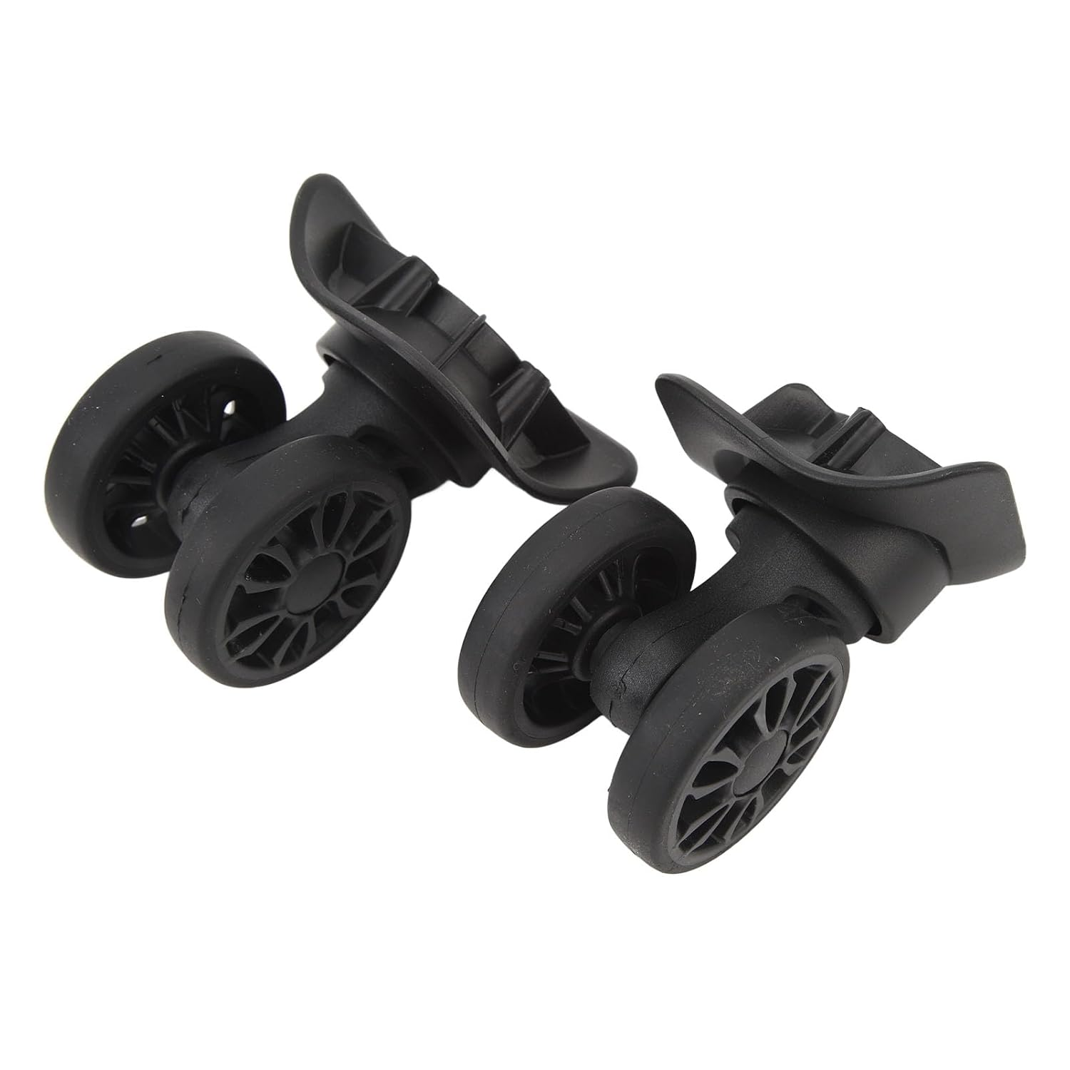 1 Pair ABS Rubber Universal Suitcase Wheels for Trolley Case, Lightweight Luggage Caster Replacement Wheel, Easy to Install, Travel Silent Wheel Set for Repairing image number 1