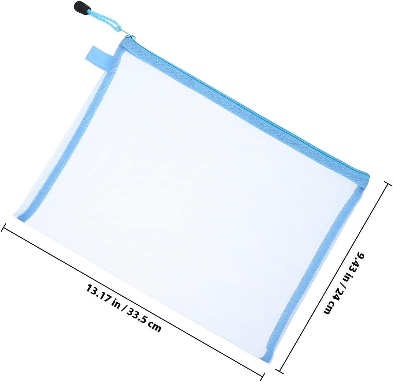 SOIMISS 5Pcs Nylon Zipper Pouches Clear Document File Organizer Large Capacity Stationery Bag for School Office Home Travel Wear-Resistant Visible Storage Bags image number 5