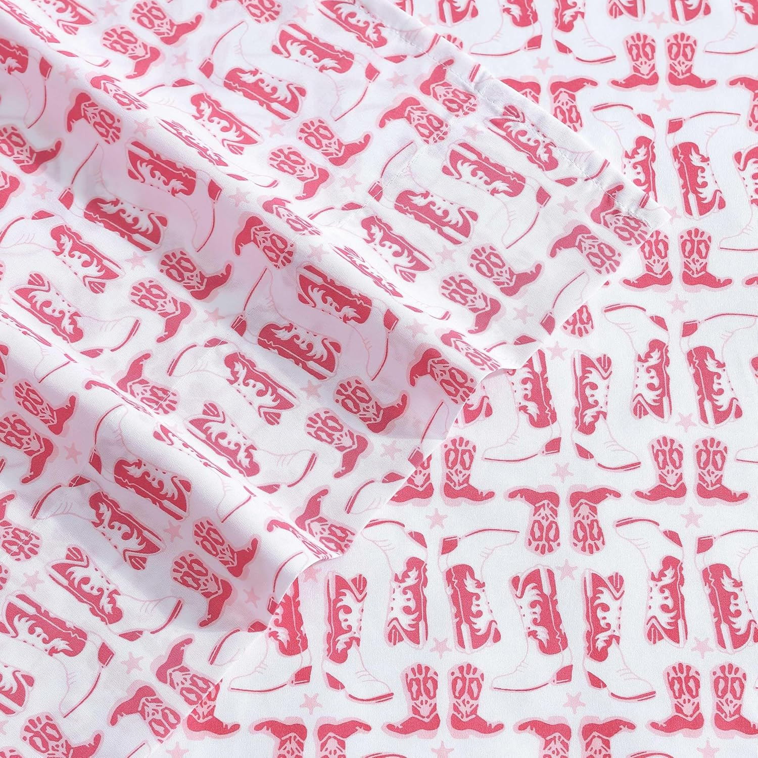 Wrangler - Queen Sheet Set, Super Soft Bedding Set, Cozy Home Decor, Oeko-Tex Certified (Knockin Boots Pink, Queen) image number 4