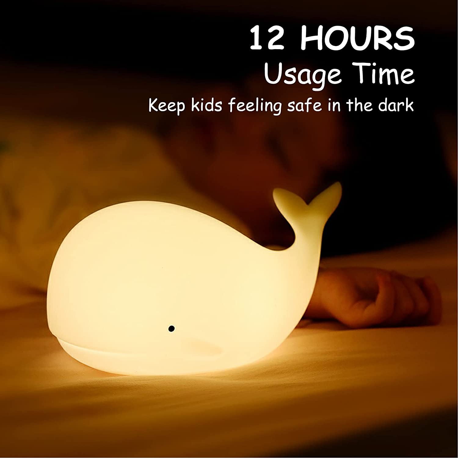 Tripro Whale Silicone Nursery Night Light Room Decor Desk Lamp Toys,Bedroom Decorations Gifts for Toddlers,Girls,Baby,Kids,Teens image number 5