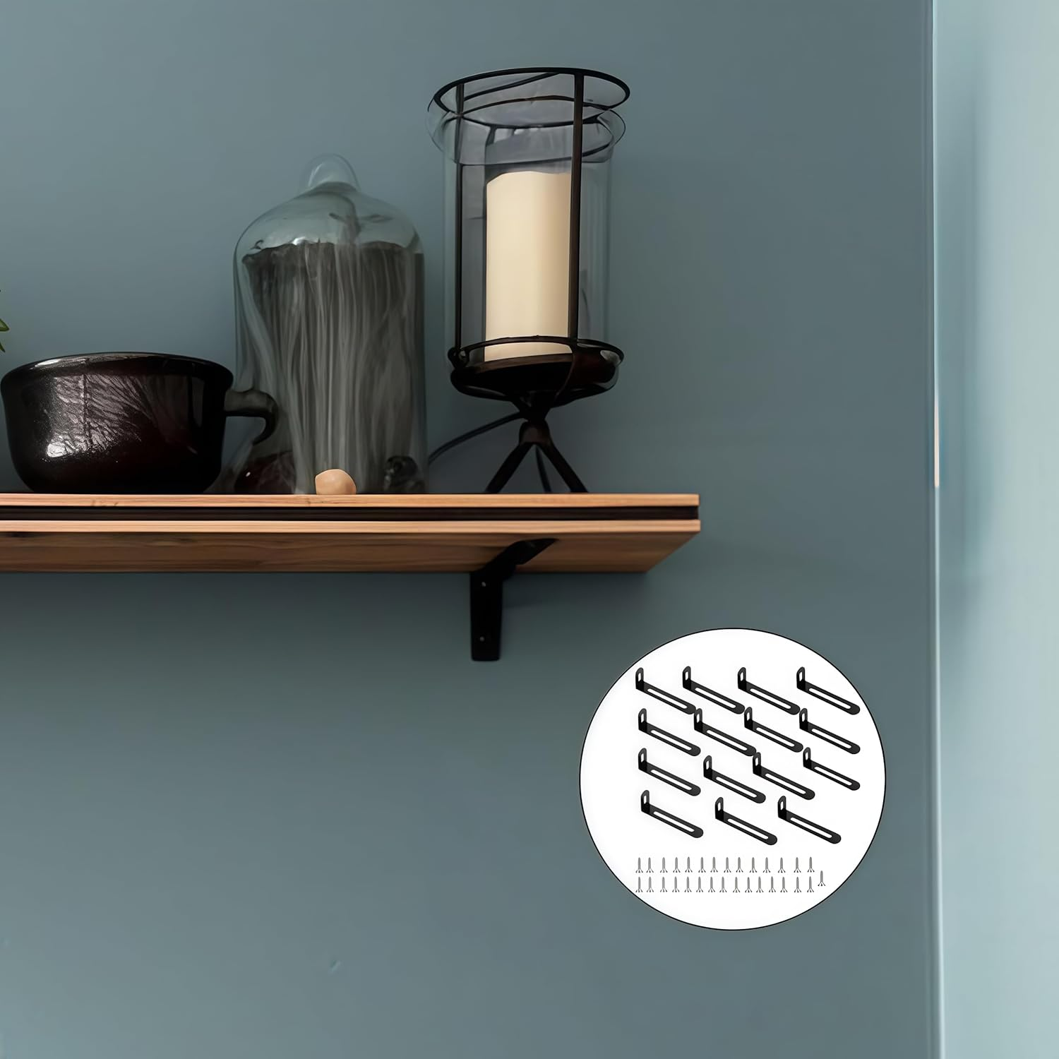 15Pcs Adjustable Right Angle Brackets Metal L Bracket, Heavy Duty 90 Degree Corner Fastener Brace Support,Corner Brace L Brackets(Black) image number 5