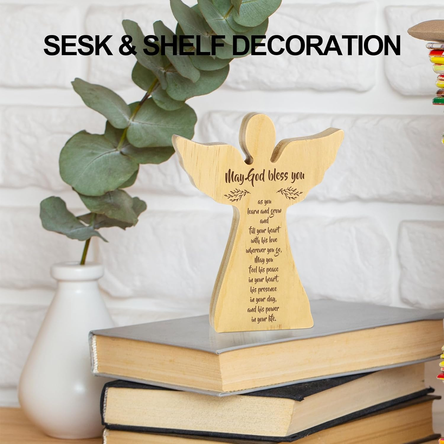 Baptism Gifts for Girl Boy, Baby Christening Gifts for Girls and Boy, Baby Gifts for Girls Boys, Confirmation Gifts for Boy Girl from New Parents, Wooden Angel Decorative Plaques