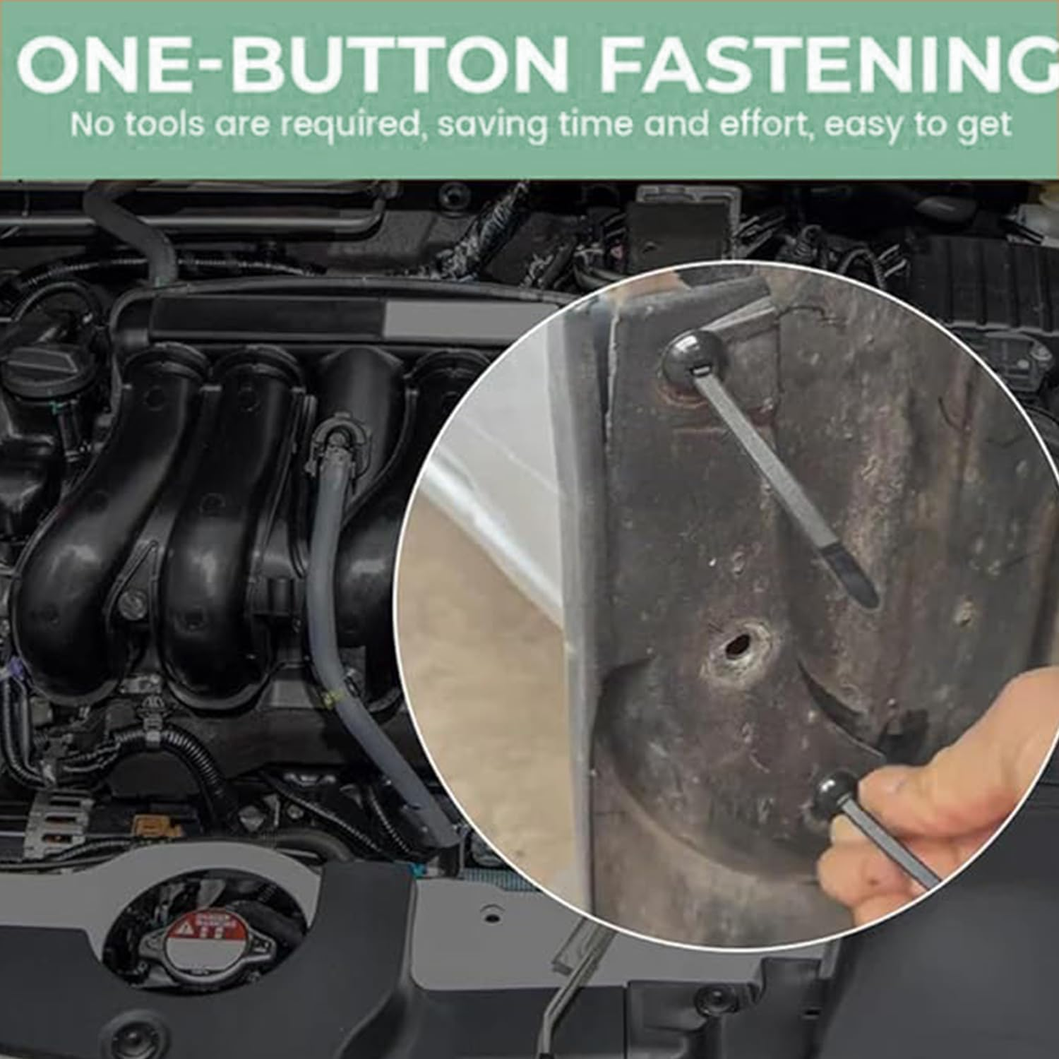 Roczential Nylon Universal Cable Tie Buckle, 100 PCS Pin and Button Zip Ties Self Locking, Bumper Retainer Clips Car Plastic Rivets Fasteners for Car Daily Repair (100Pcs) image number 1