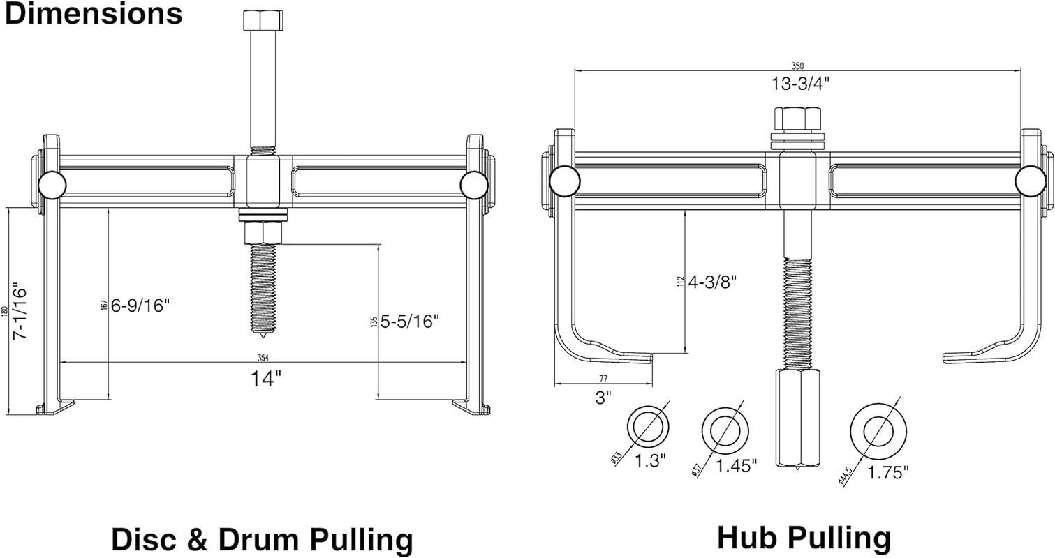 Astro Pneumatic Tool 78830 Heavy Duty Hub Drum and Rotor Puller Kit image number 6
