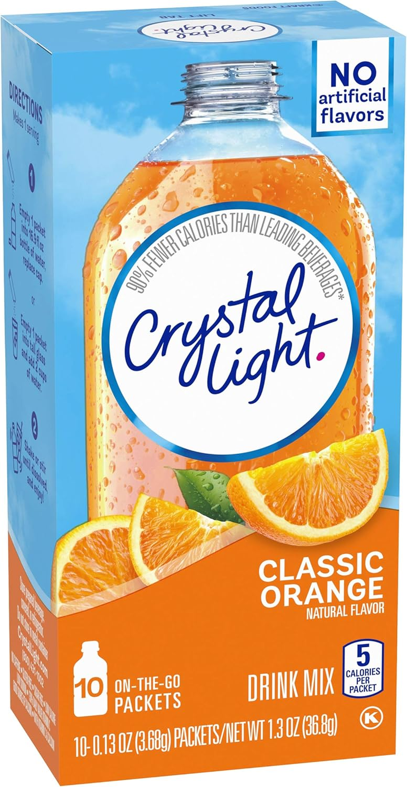 Crystal Light Classic Orange Drink Mix (60 On-The-Go Packets, 6 Packs of 10) image number 3