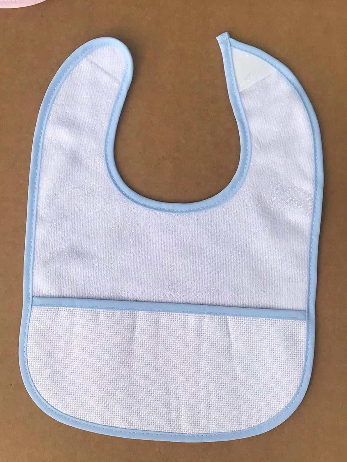 6 Pcs Blue Edged Cotton Boy Baby Bib Cross Stitch Kits,16Ct Cotton Aida Cloth, DIY Area 100X40Aida Cross Stitch,Mum to Be Gift, DIY Cross Stitch Bib image number 3