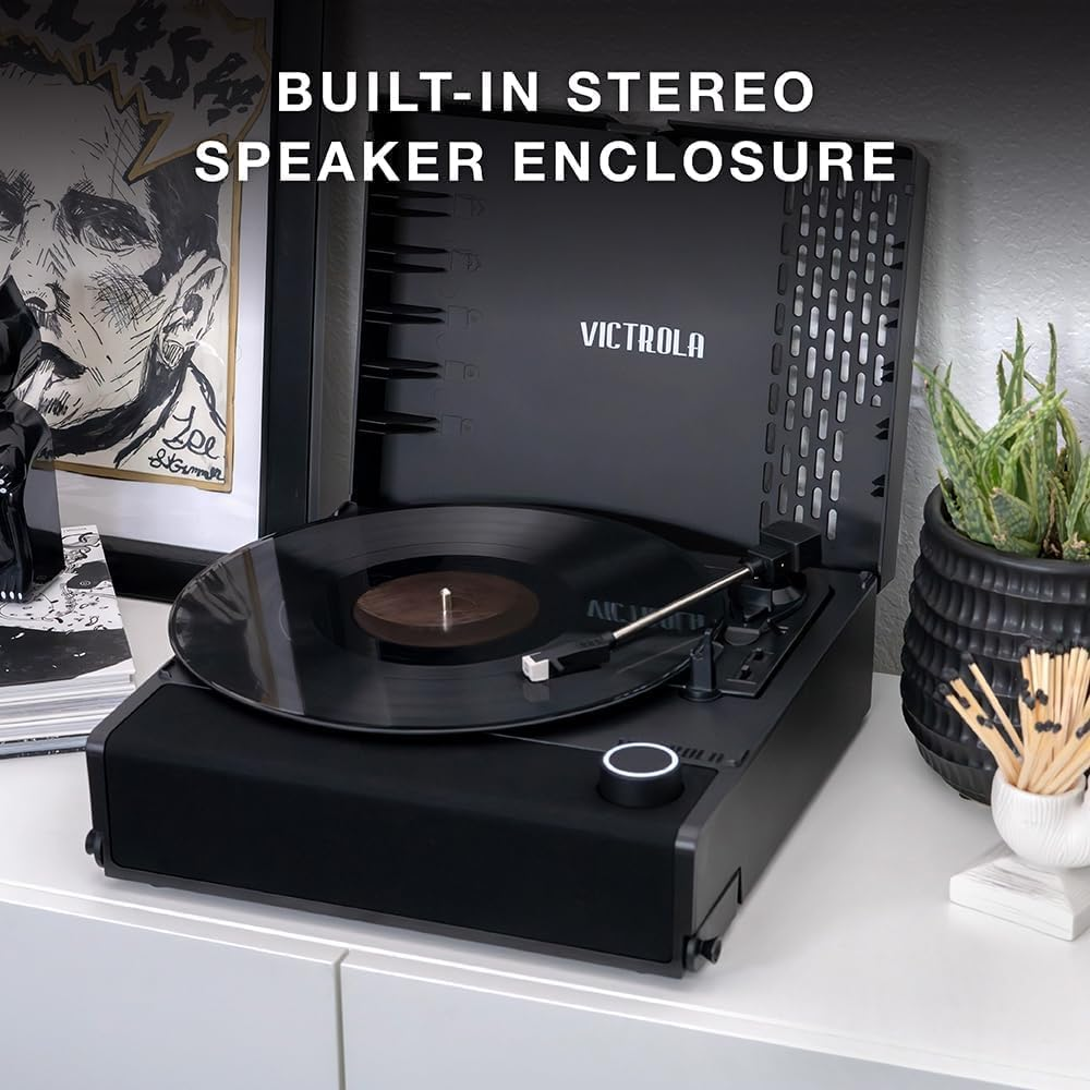 Victrola Revolution GO Portable Bluetooth Turntable, Black - Black image number 6